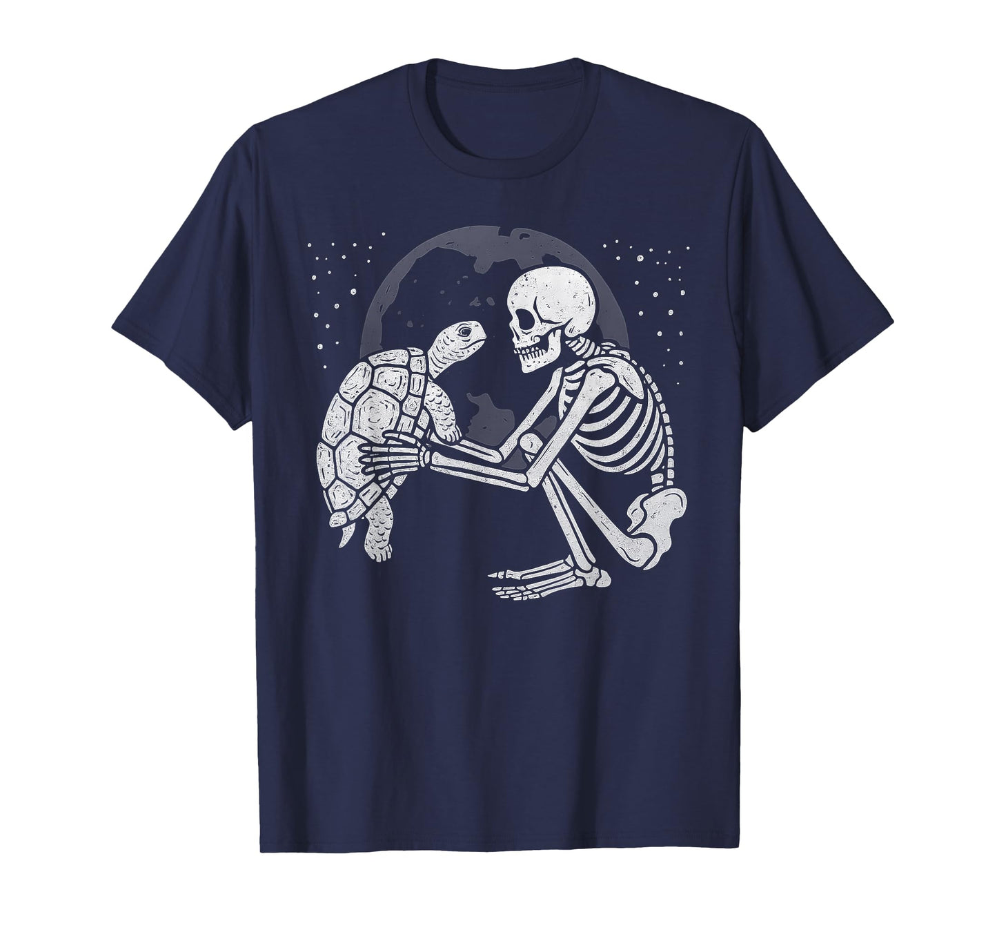 Tortoise Skeleton Moon Halloween Reptile Lover T-Shirt