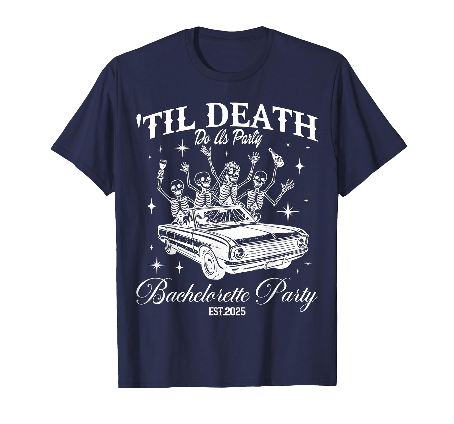 Til Death Do Us Party Retro Halloween Bachelorette Matching T-Shirt