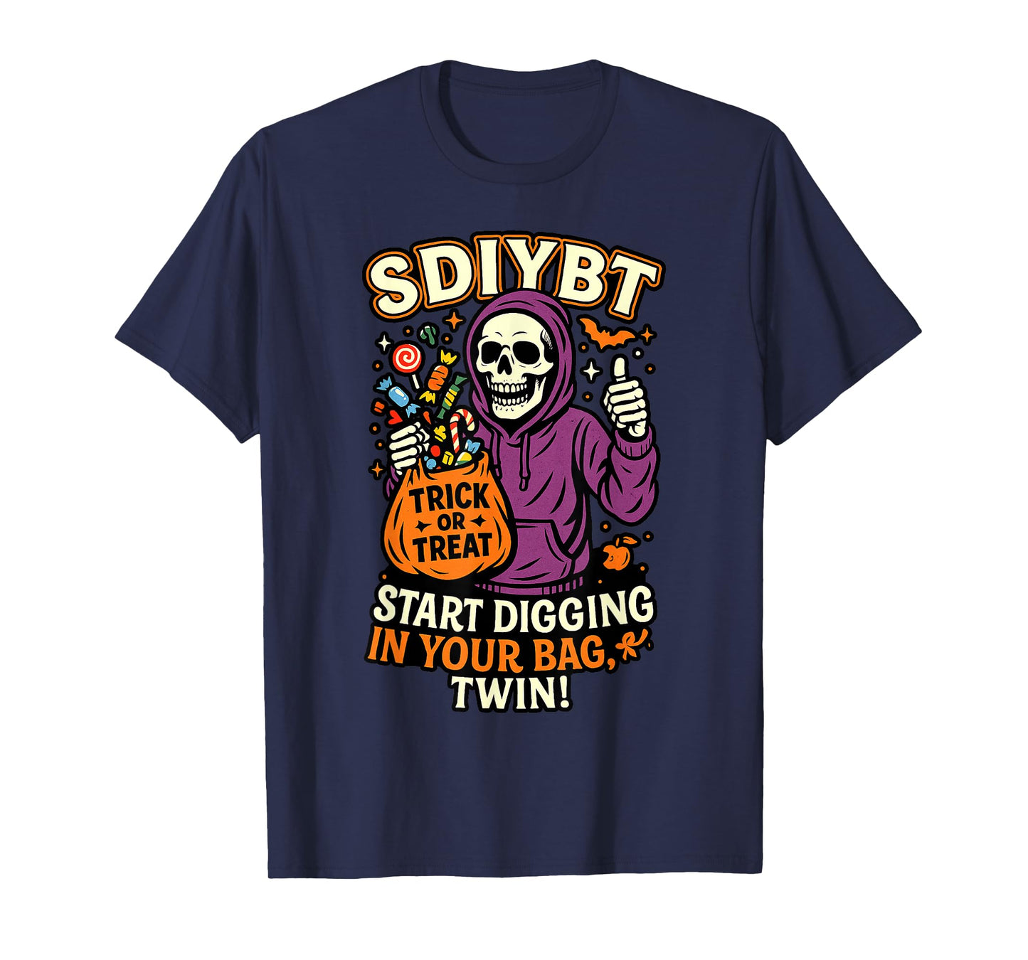 SDIYBT Start Digging in Your Bag Twin Halloween Funny Teen T-Shirt