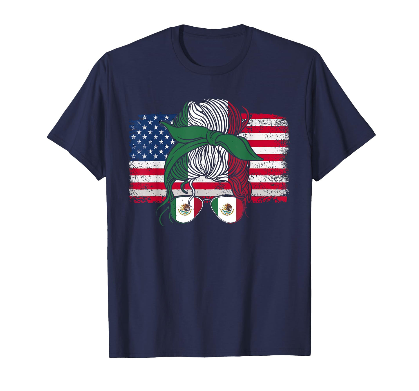 Mexico Tshirt US Flag Patriot Mexican Flag American Flag T-Shirt