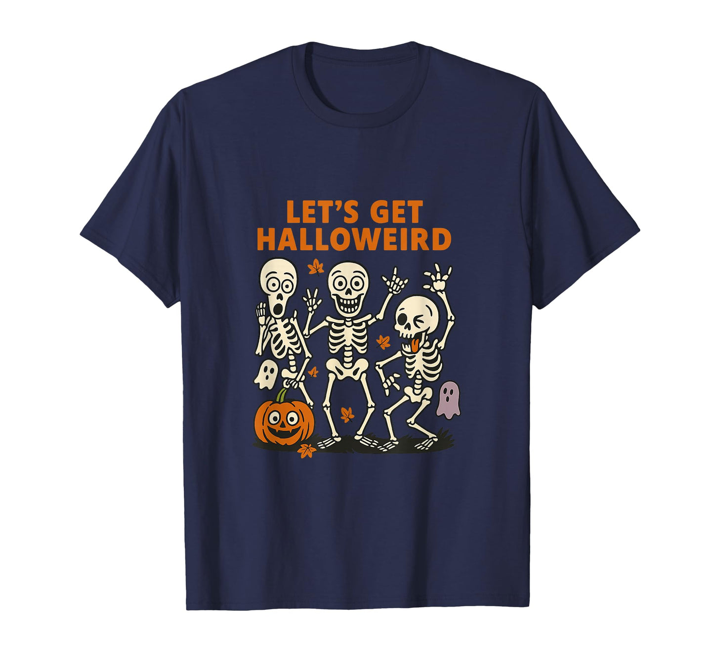 Skeleton Halloween Short Sleeve Casual Funny Halloween Party T-Shirt