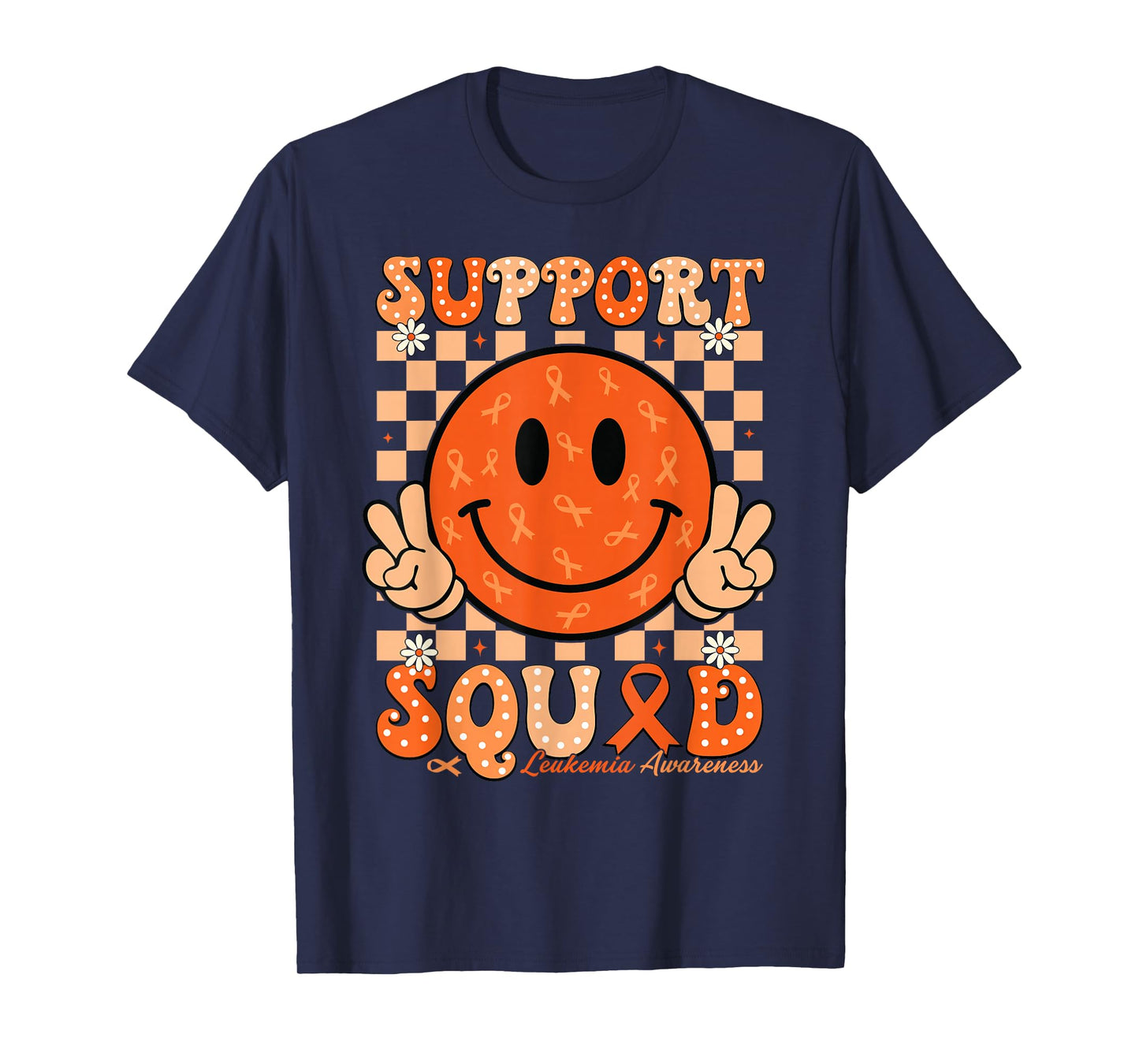 Groovy Motivational Support Squad Leukemia Awareness T-Shirt