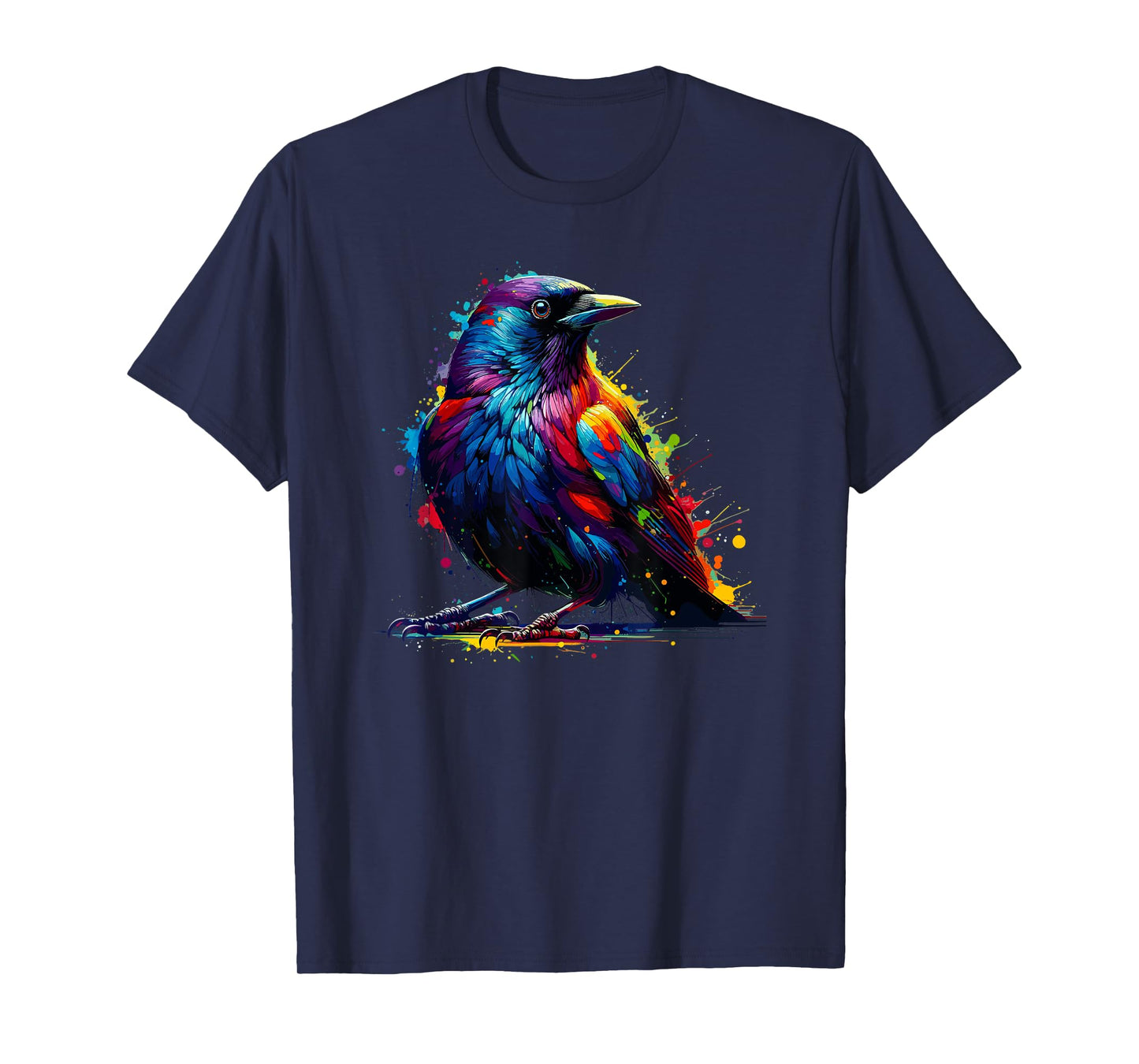 Splash Art Common Blackbird Birdwatcher Birdwatching T-Shirt