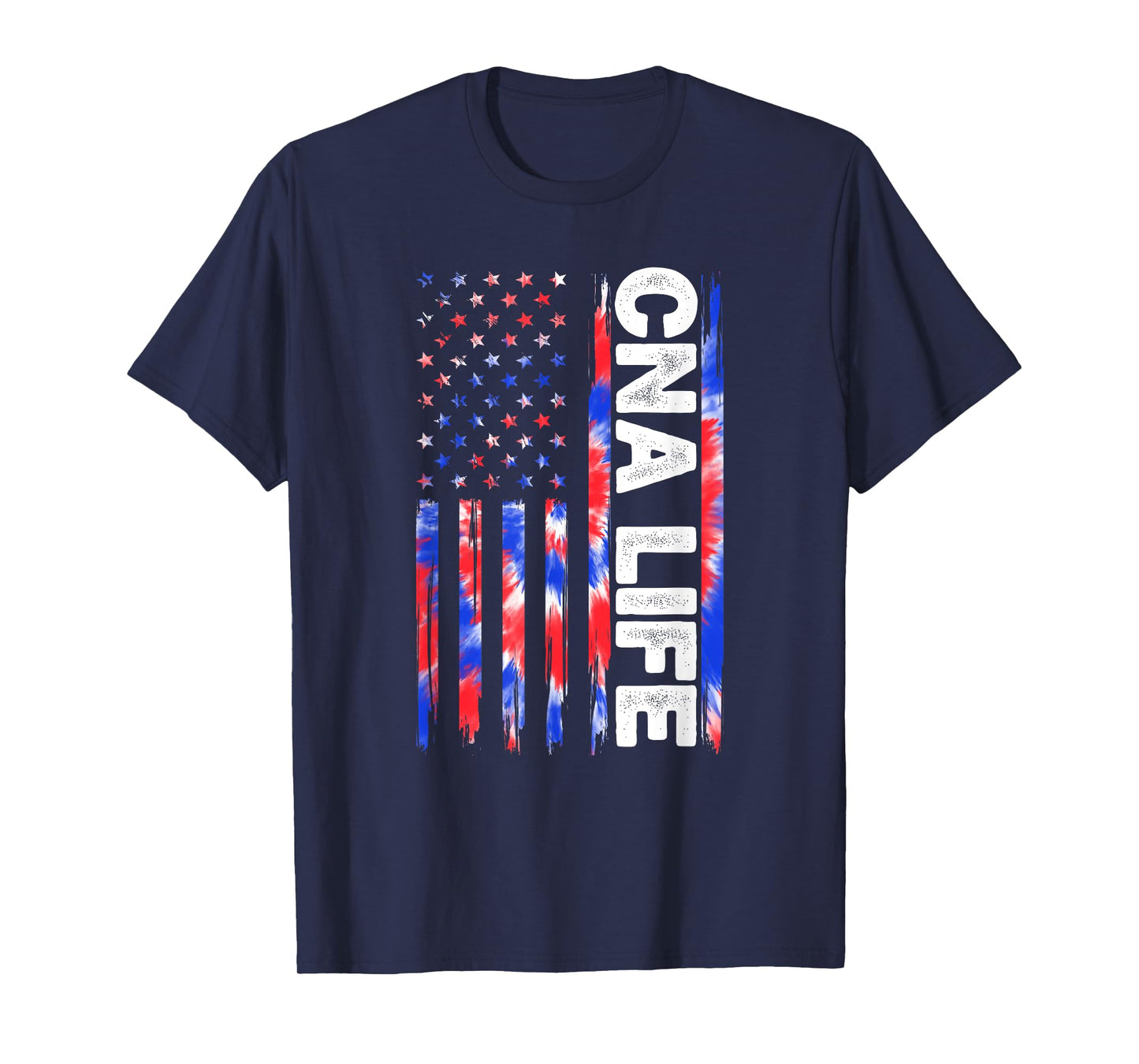 CNA Life Nurse Tie Dye American Flag Fourth 4th Of July CNA T-Shirt for Women Men
