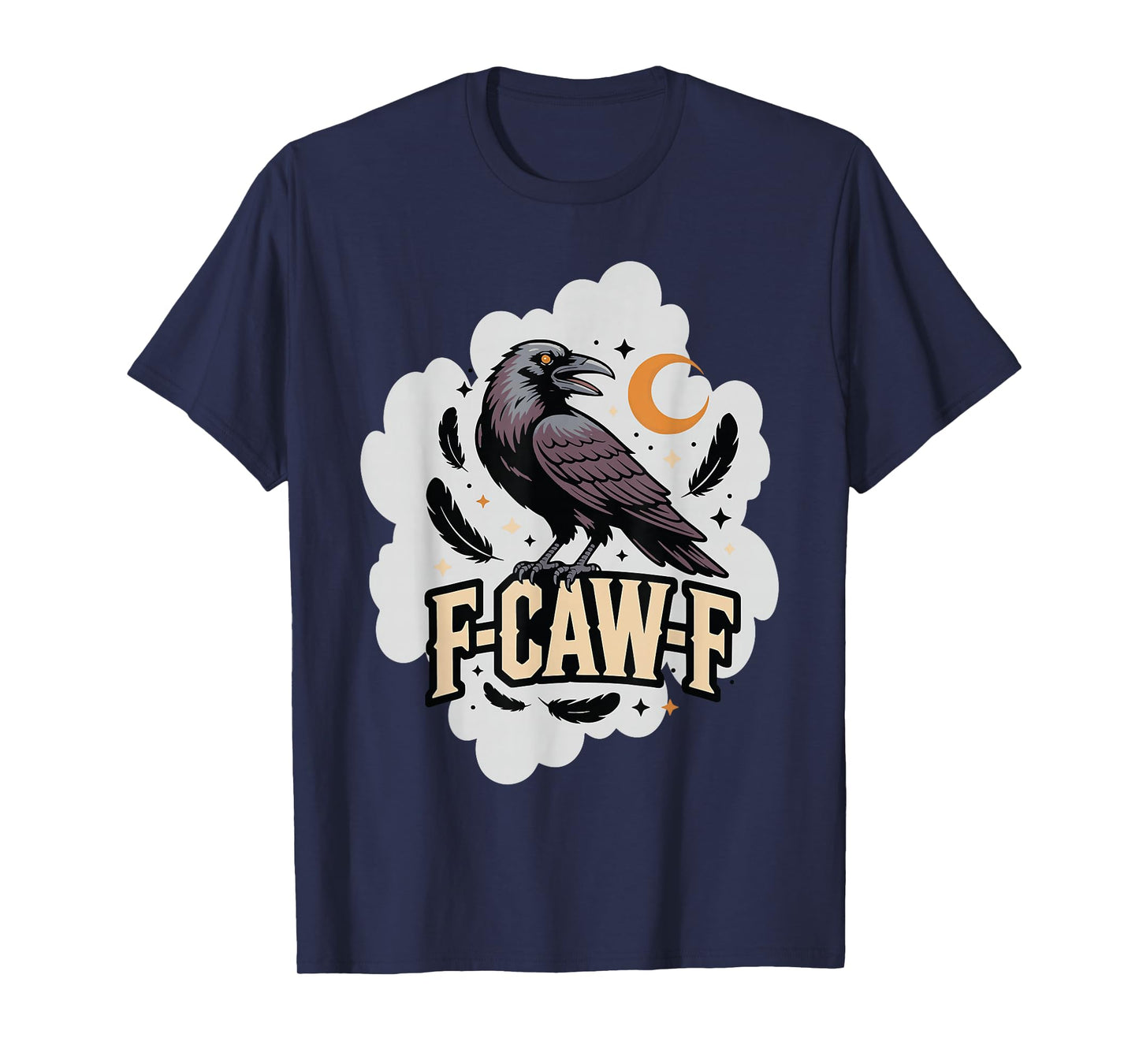 F-CAW-F Fierce Raven Graphic Spooky Bird Illustration Art T-Shirt