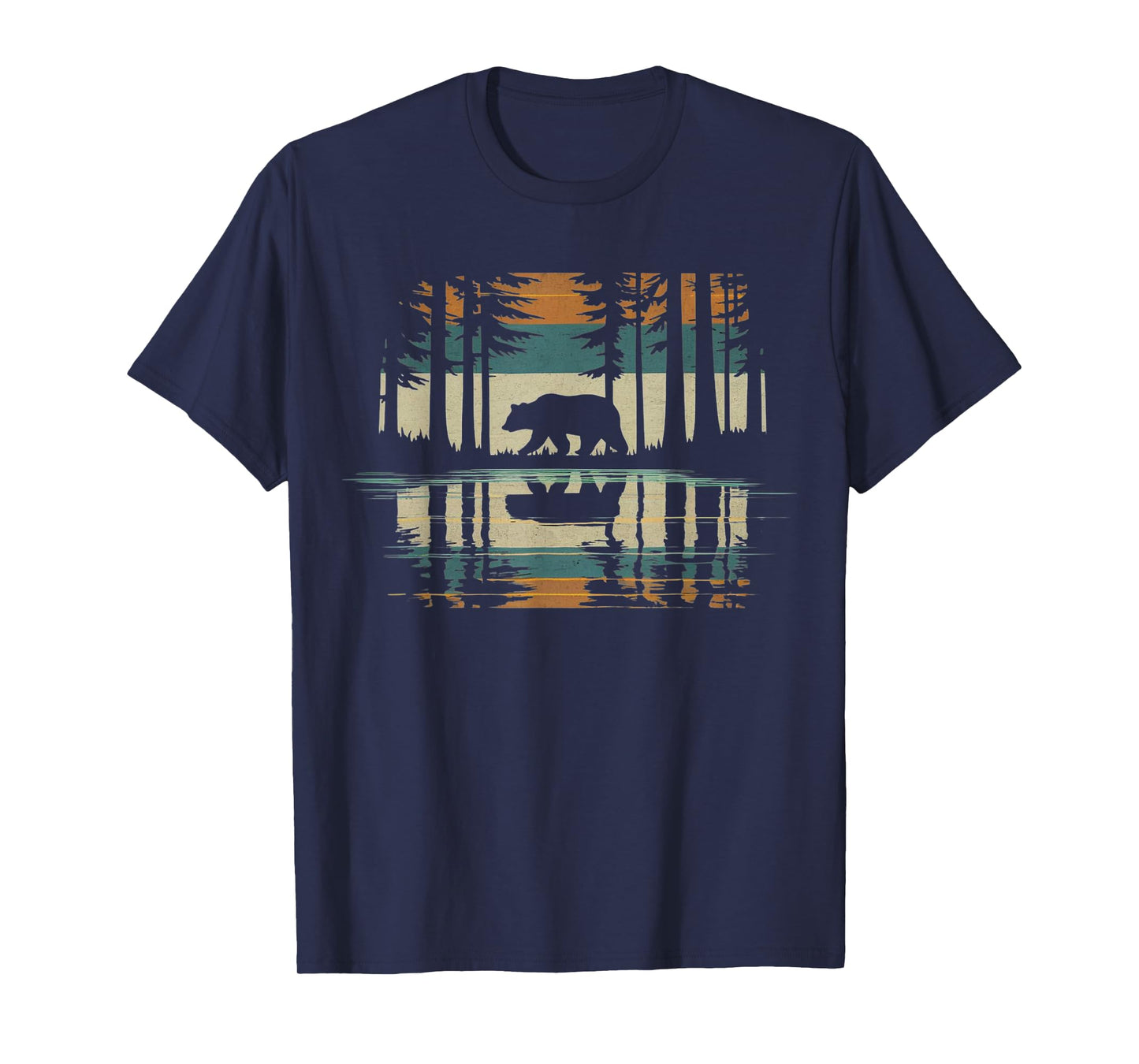 Trees Reflection Wild Forest Nature Animal Bear Outdoor T-Shirt