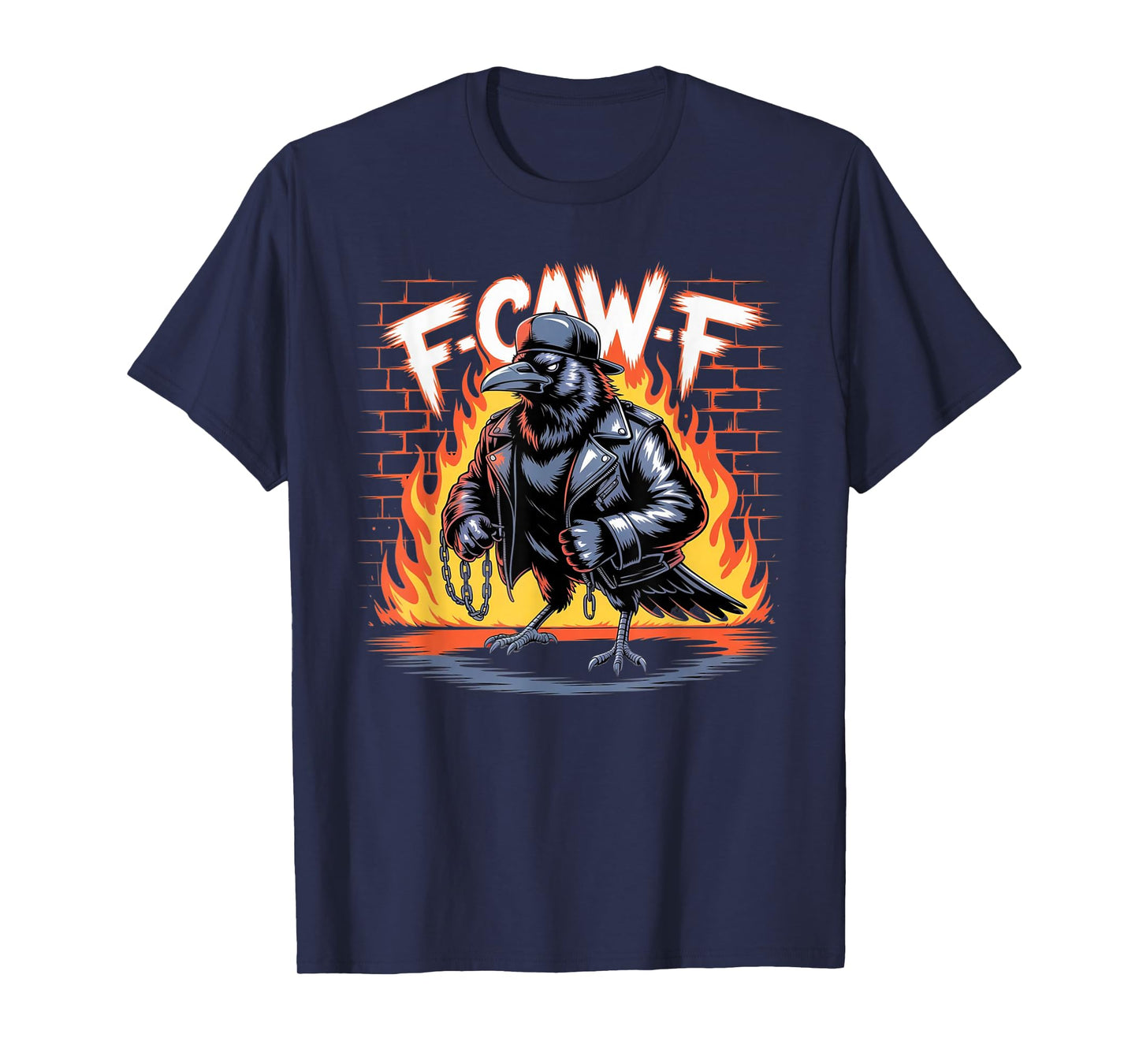 F-CAW-F Crow Cool Raven Punk Rock Streetwear Halloween Squad T-Shirt