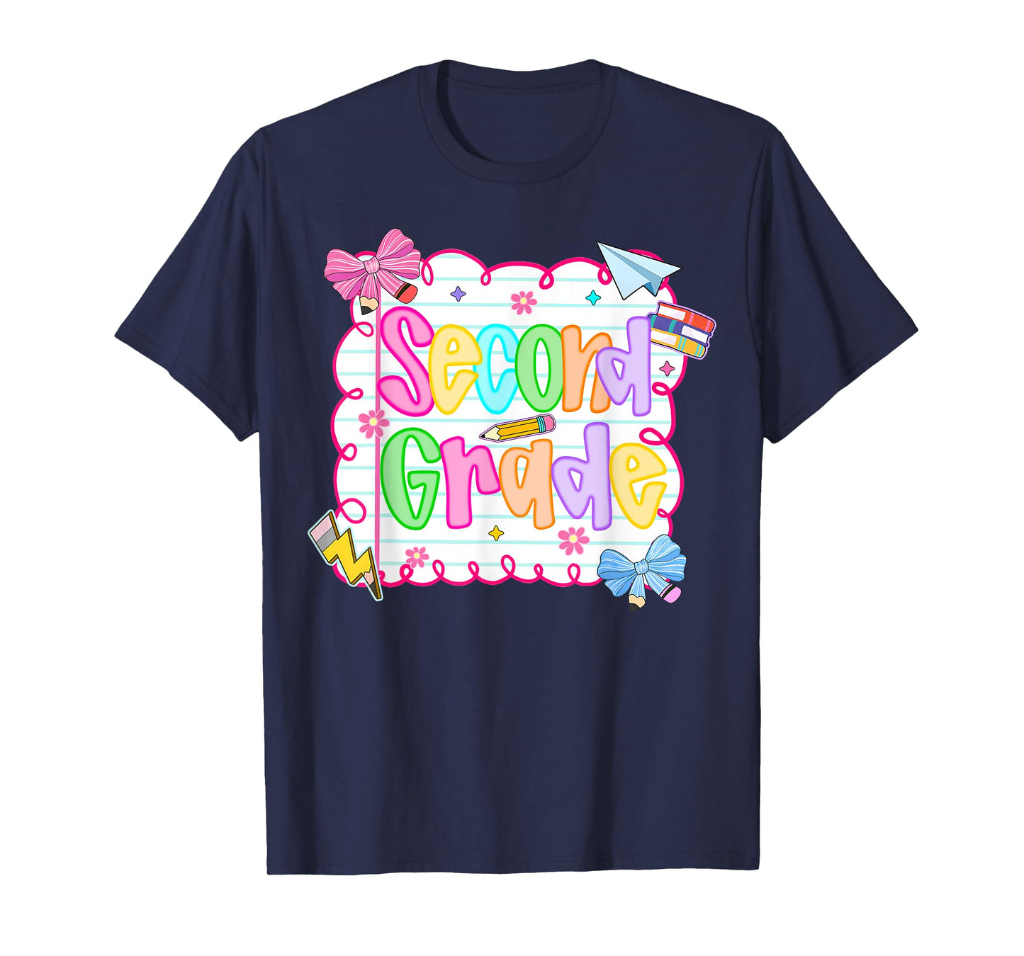 HUGvyn Back to School: Cute Second Grade Preppy Teacher Girl T-Shirt