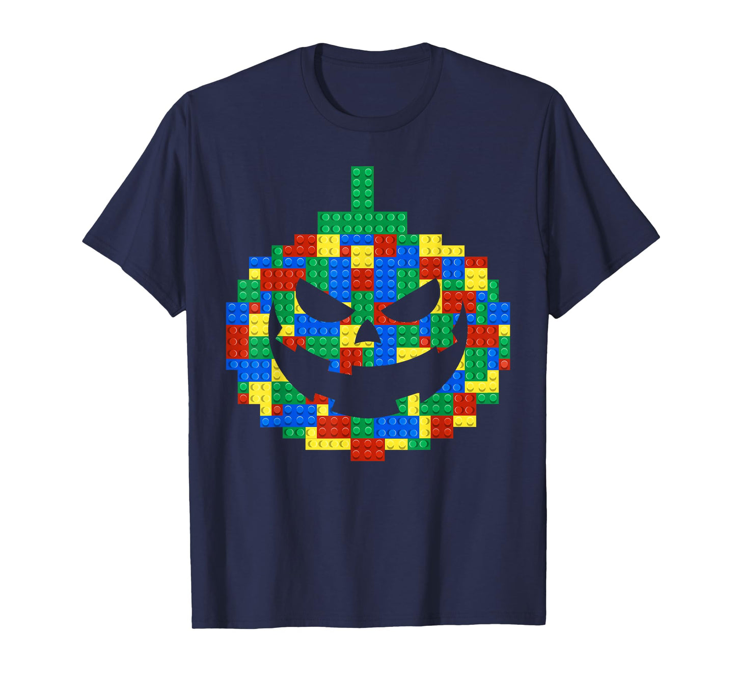 Funny Pumpkin Blocks Building Happy Halloween Master Builder T-Shirt