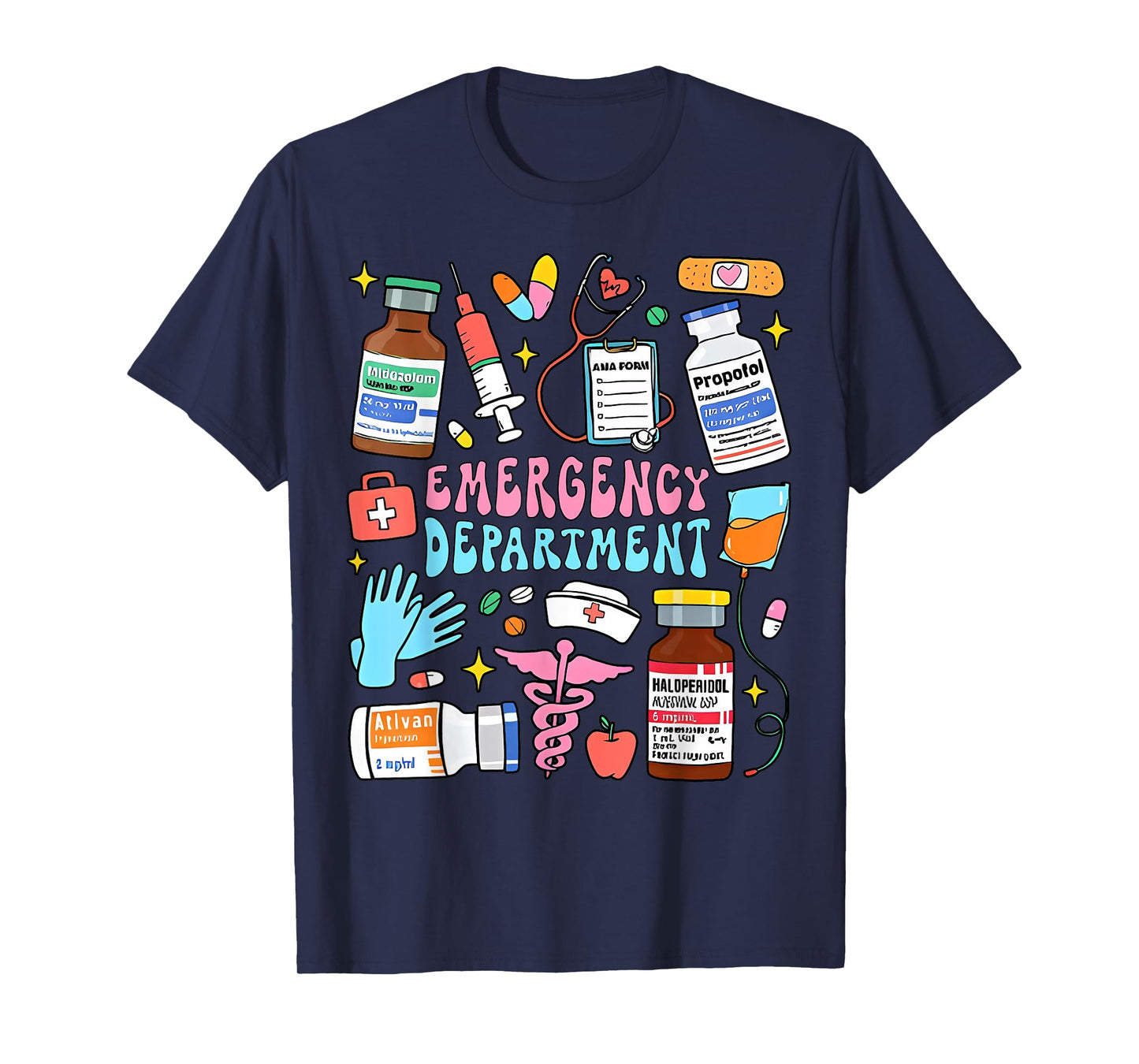 Retro Emergency Department Emergency Room ER ED Nurse Tech T-Shirt