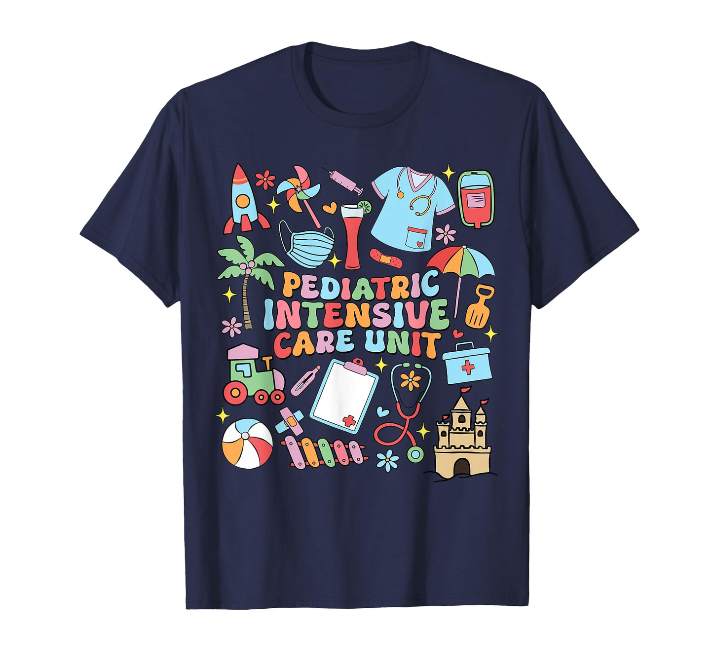 Pediatric Intensive Care Unit Summer Vibes PICU Nurse T-Shirt
