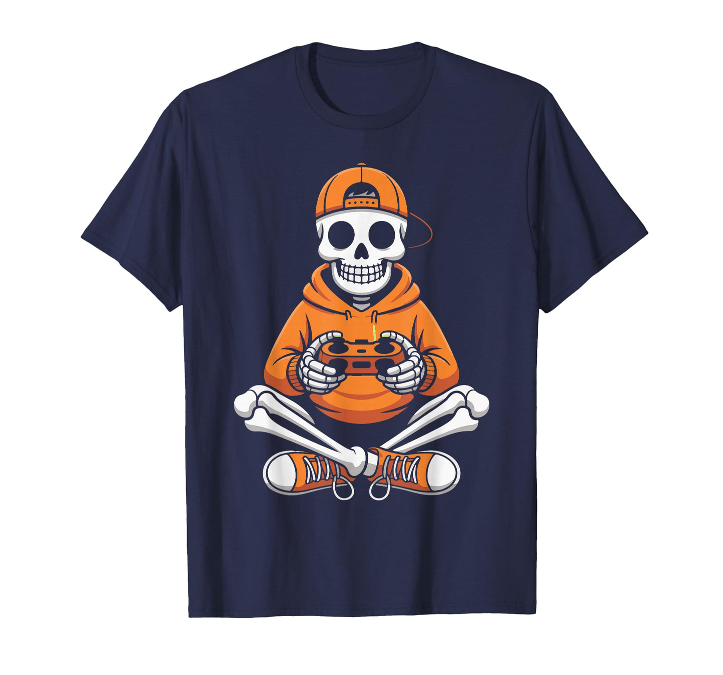 Funny Skeleton Video Game Halloween Gaming Boys Gamers Gamer T-Shirt
