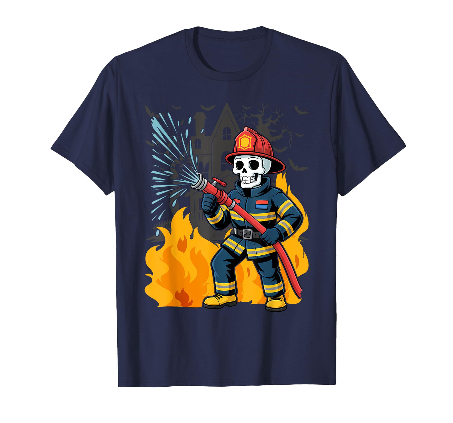 Halloween Skeleton Firefighter T-Shirt