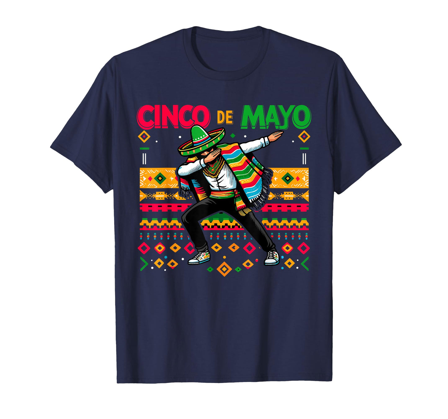 Dabbing Mexican Poncho Cinco De Mayo Fiesta T-Shirt