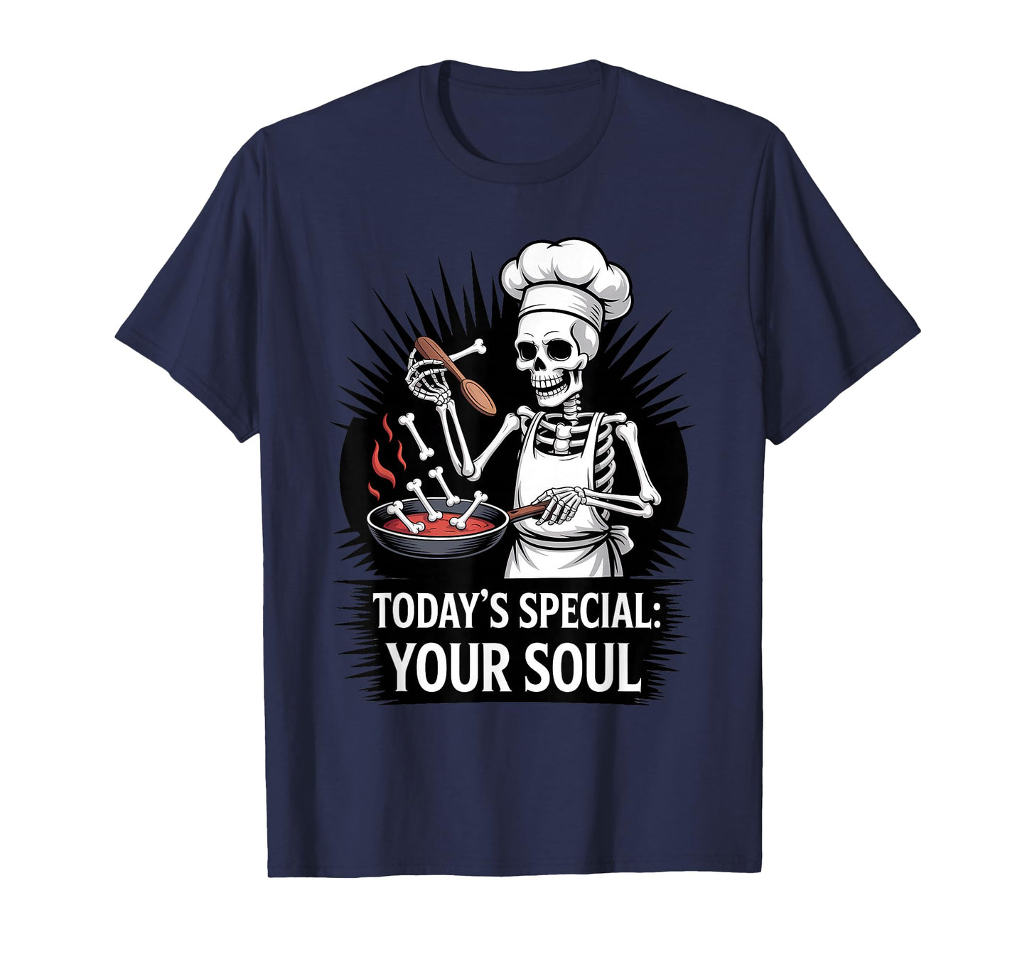 Skeleton Chef Halloween Spooky Funny Cooking T-Shirt