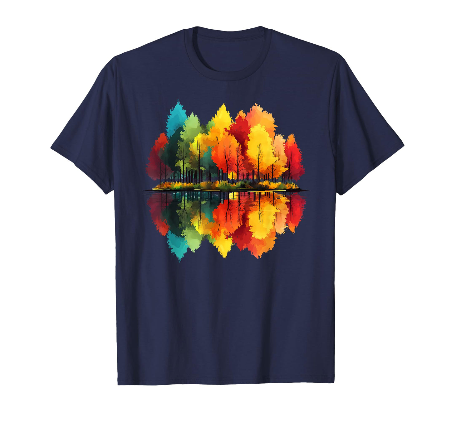 Outdoor Autumn Season Fall Leaves Forest Trees Nature Tree T-Shirt