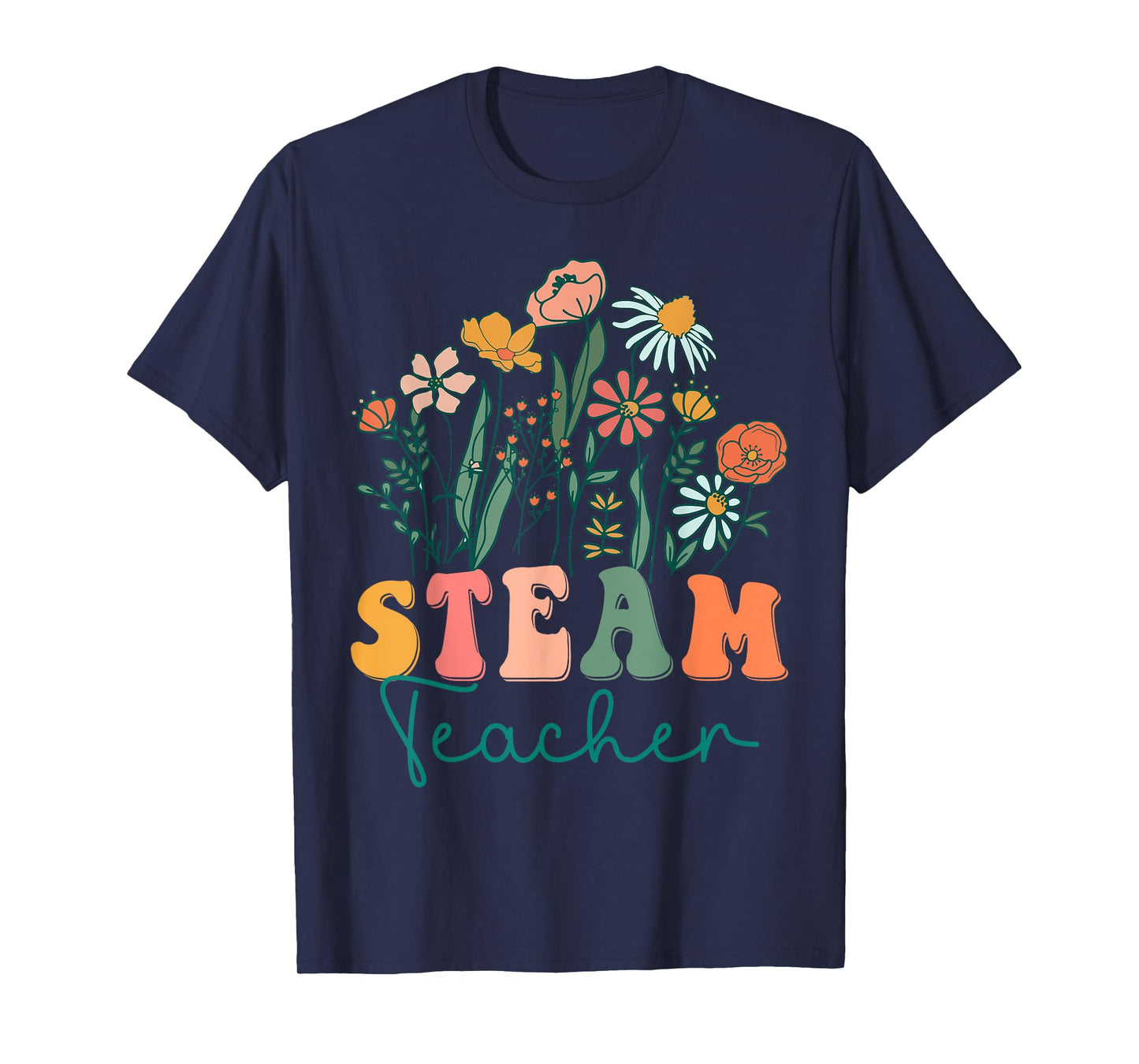 Groovy Wildflower Steam Teacher Tees T-Shirt for Men Women