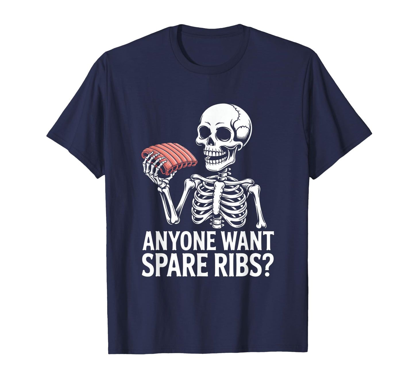 Halloween Skeleton Anyone Want Spare Ribs Funny T-Shirt