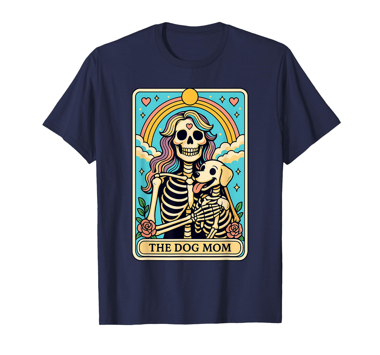 Dog Mom Tarot Card Skeleton Fur Mama Celestial Dog Lover T-Shirt