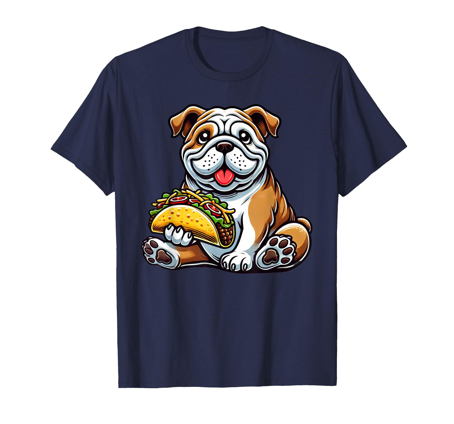 English Bulldog Dog Eating Taco T-Shirt