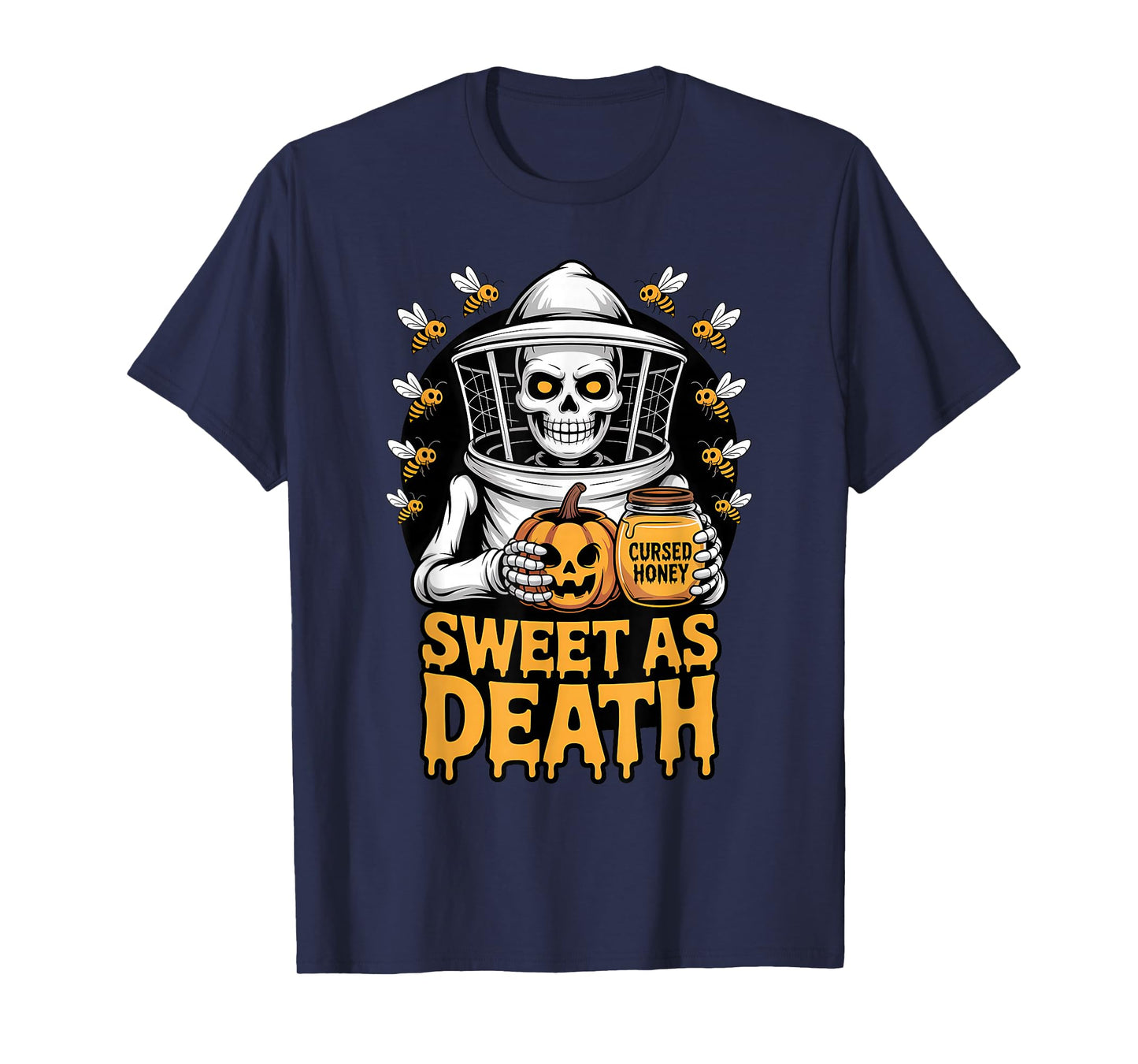 Skeleton Beekeeper Halloween Funny Spooky Honey T-Shirt