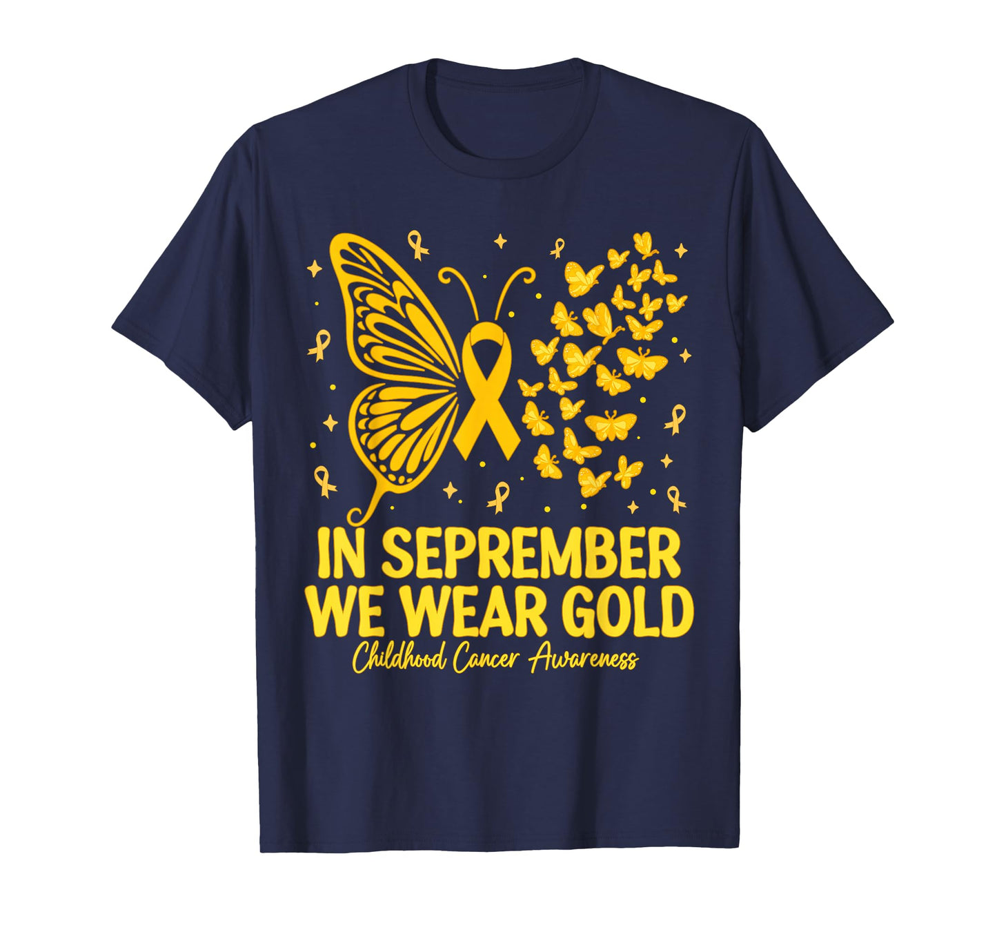 in September We Wear Gold Childhood Cancer Awareness Kids T-Shirt