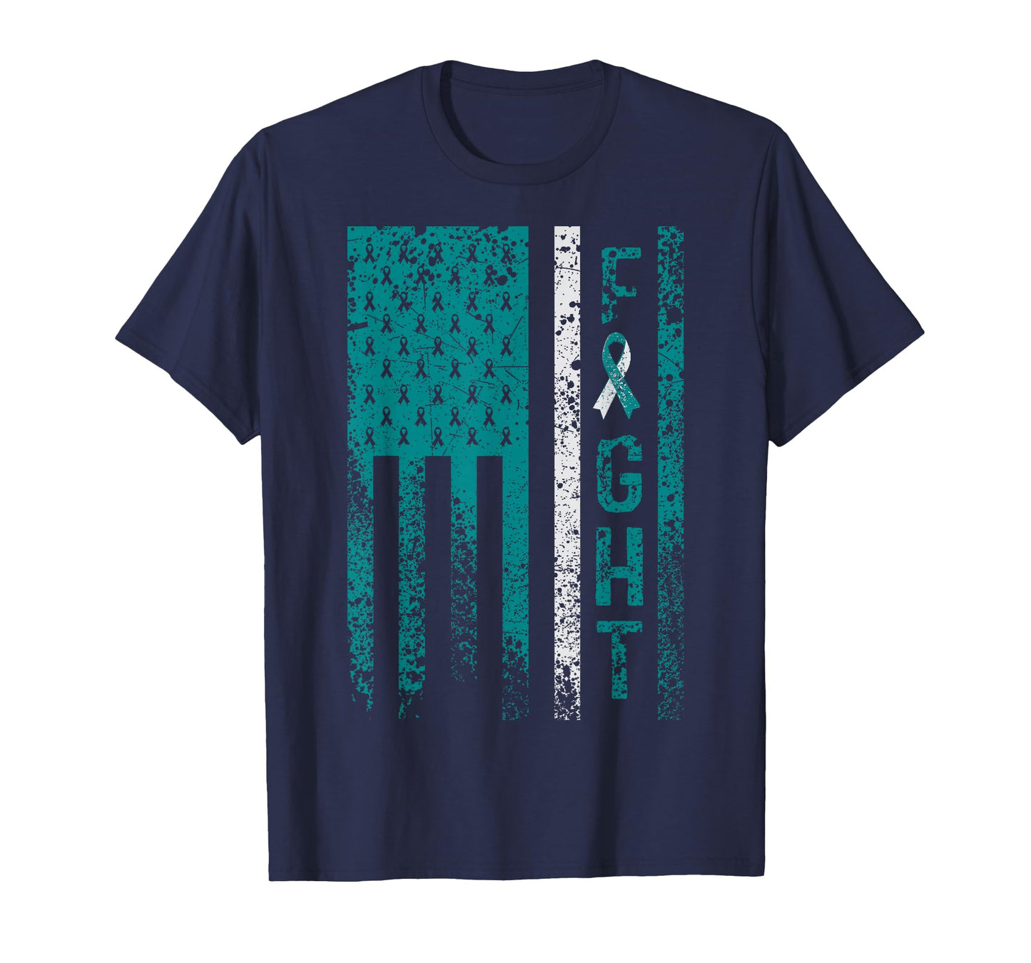 Cervical Cancer Awareness T-Shirt by Cervical Cancer Awareness Products Tees - Unisex Adult Black Short Sleeve Crew Neck T-Shirt - Size Small