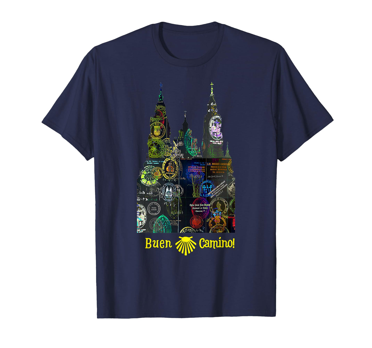 Buen Camino de Santiago Pilgrim Way of St. James Hikers Art T-Shirt