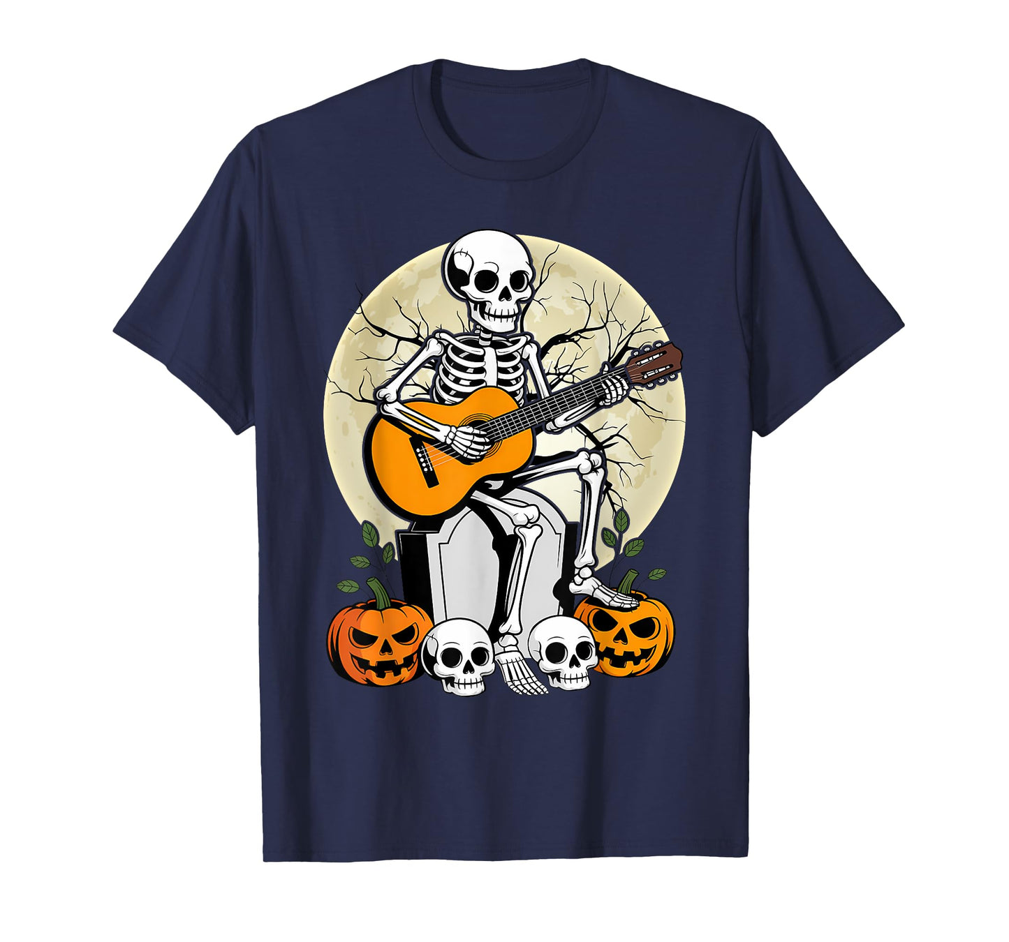 Halloween Skeleton Playing Guitar T-Shirt