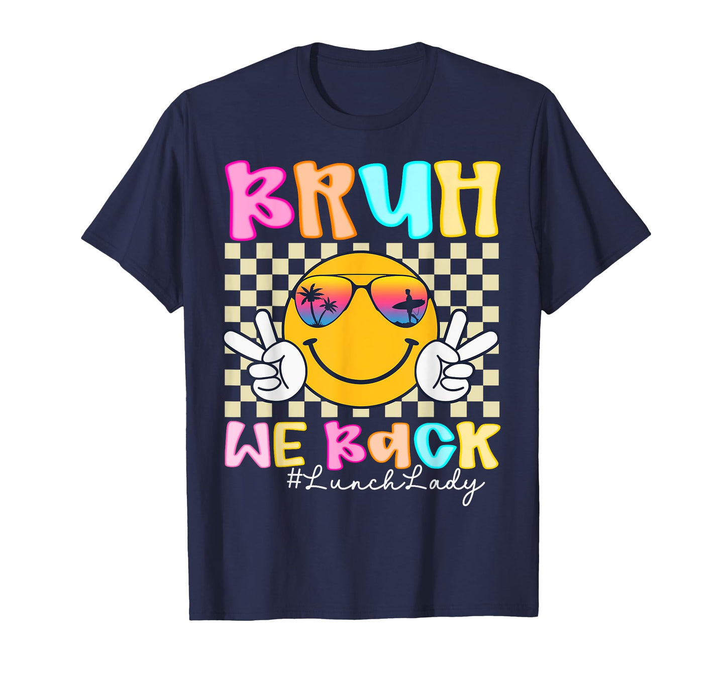 HUGvyn Back To School: Bruh We Back Lunch Lady Teachers Kids T-Shirt