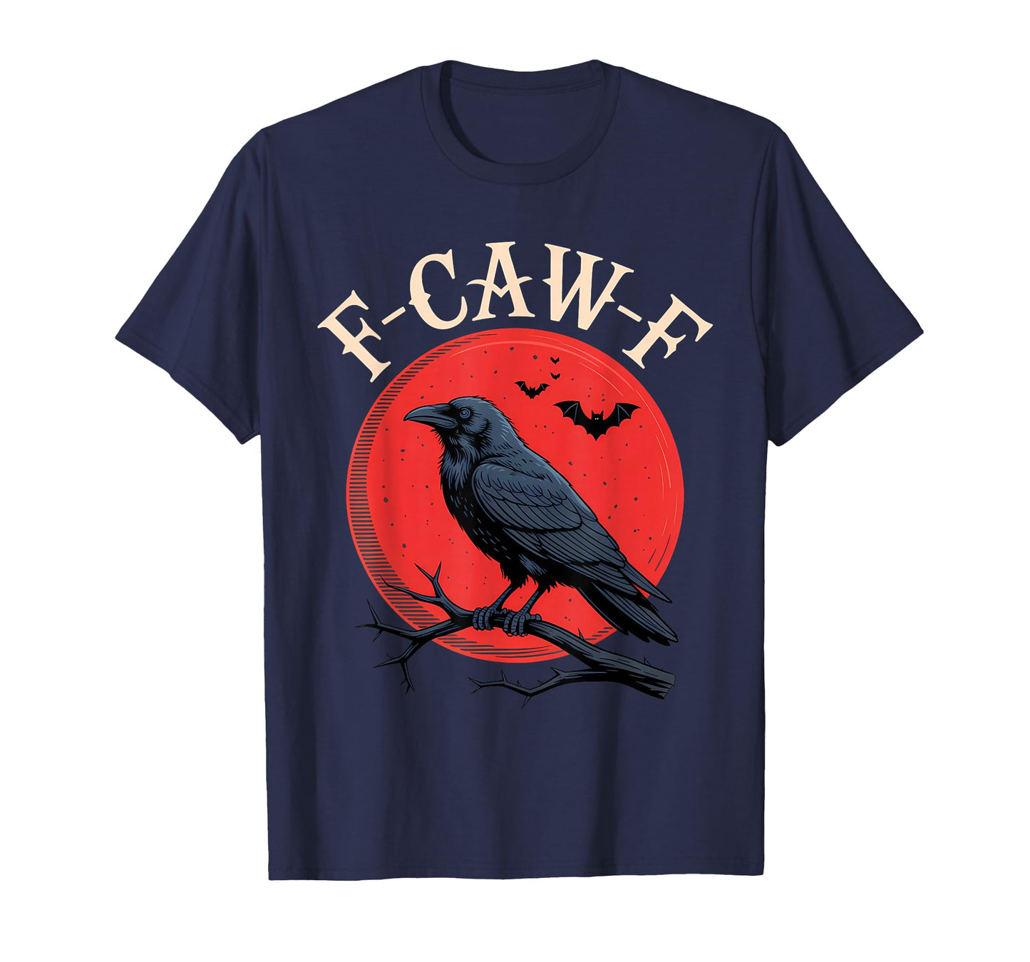 F-Caw-F Black Raven Red Moon T-Shirt