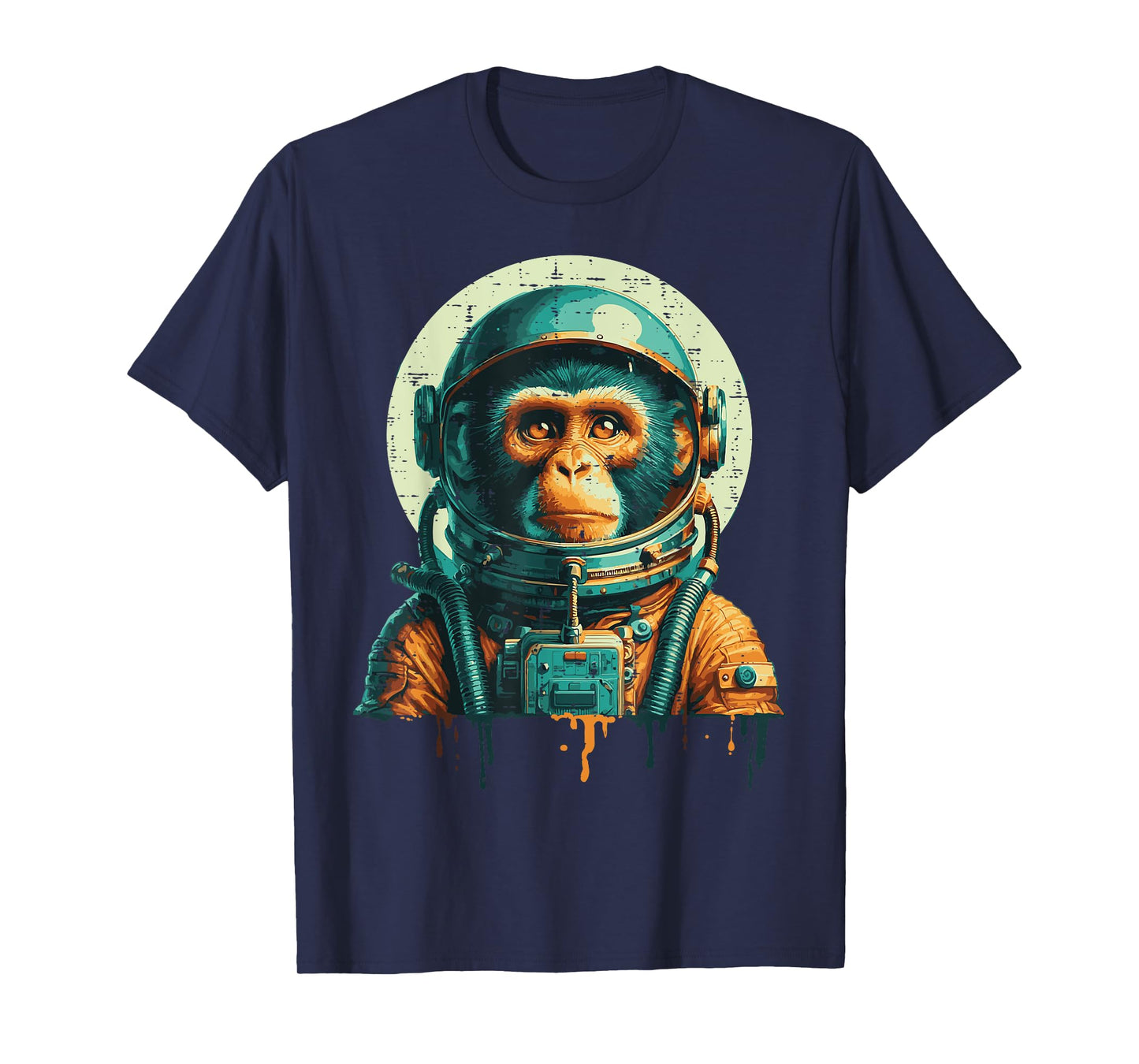 Astronaut Monkey Vintage Space Chimp Spaceman Kids Men Women T-Shirt