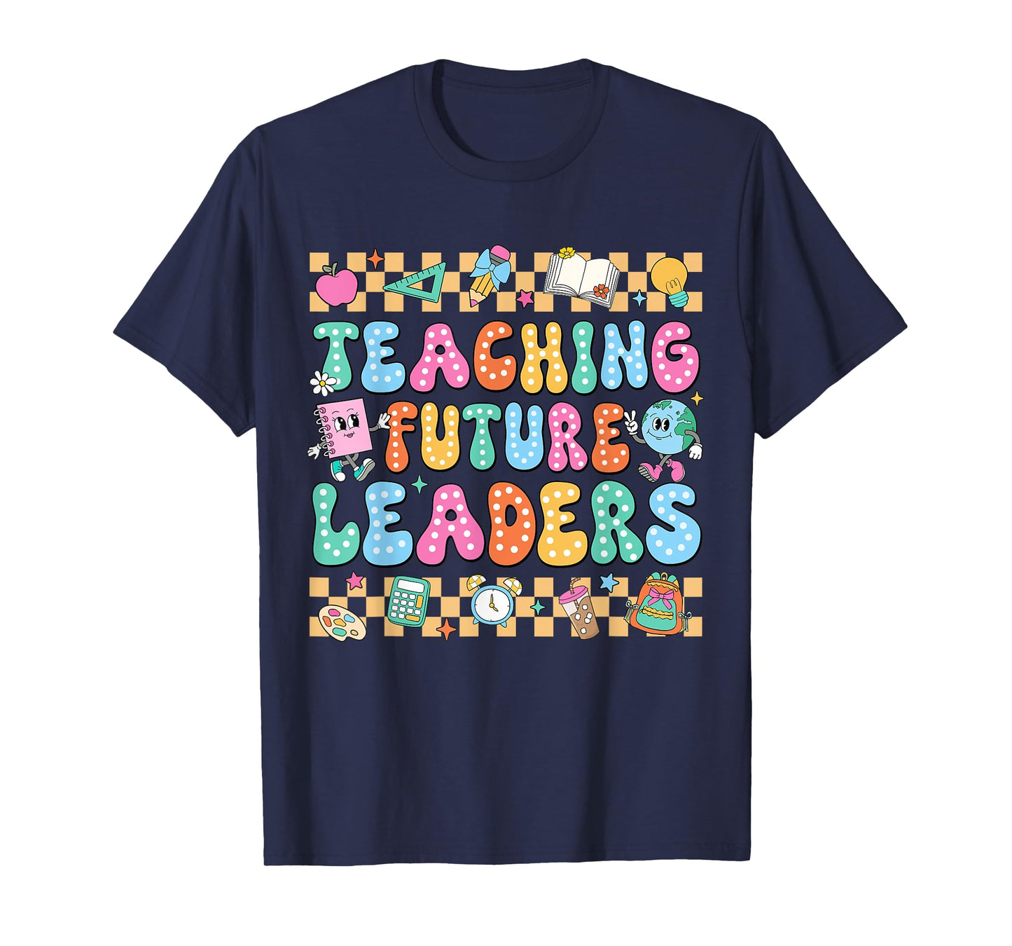Teaching Future Leaders Back To School Groovy Teacher Kids T-Shirt