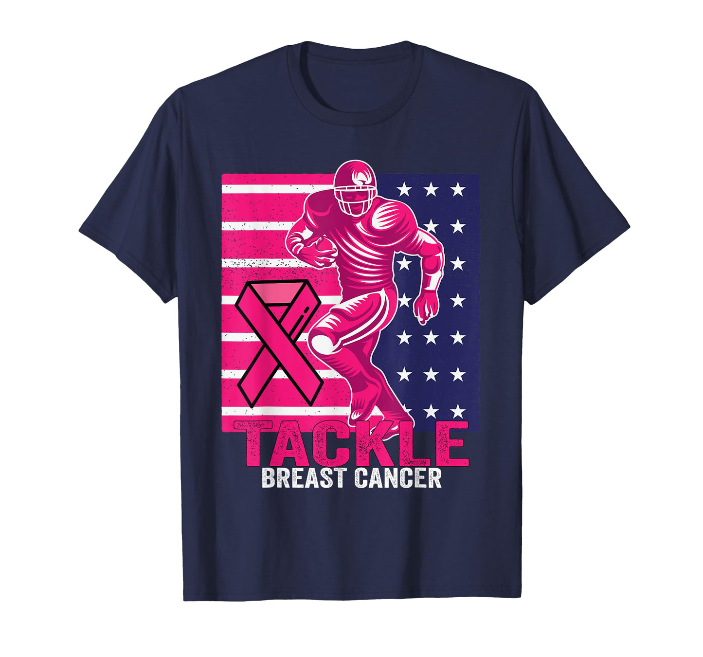 Tackle Breast Cancer Awareness Football Breast Cancer Design T-Shirt