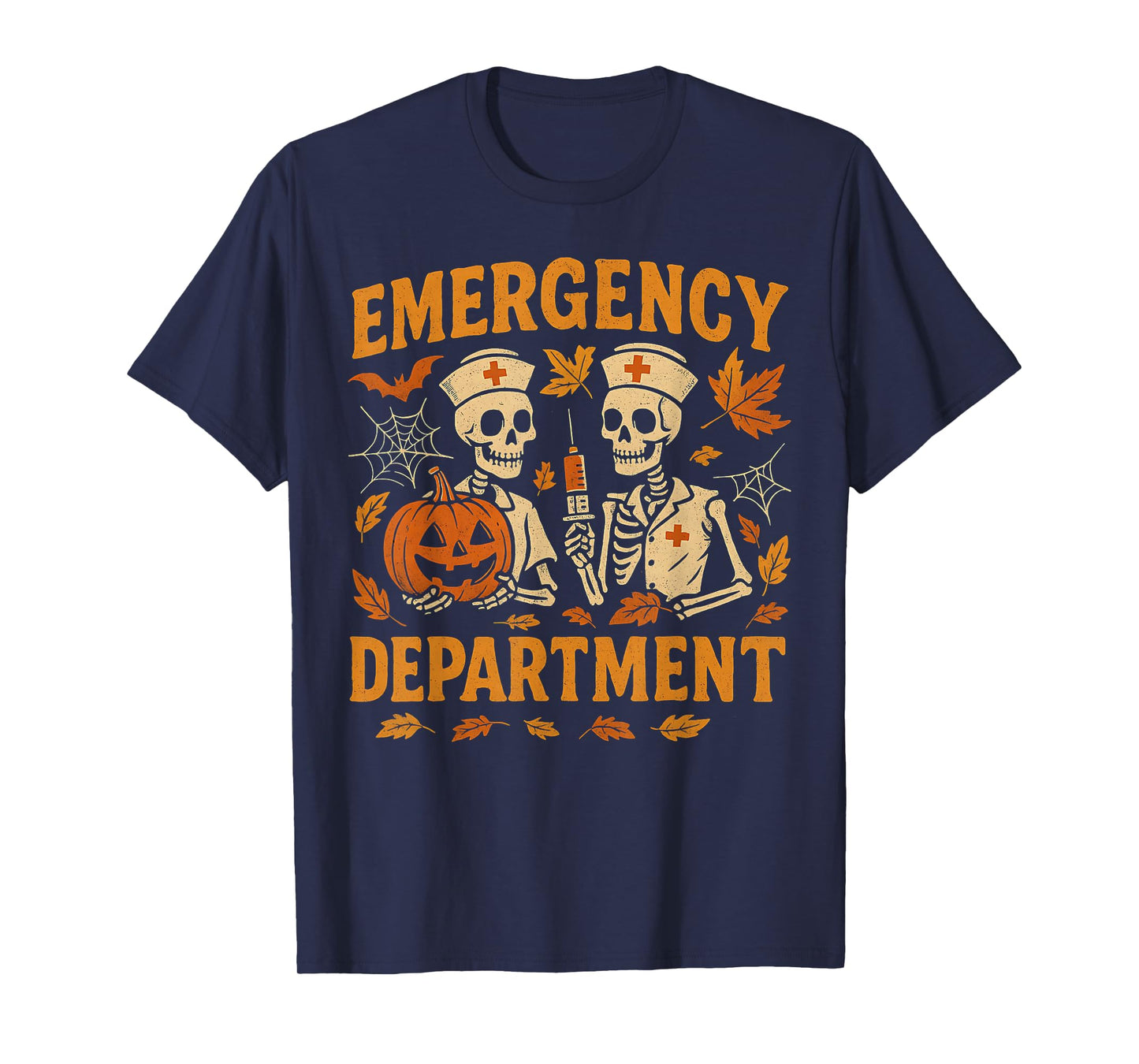 Emergency Department Skeleton Pumpkins ER RN Nurse Squad T-Shirt