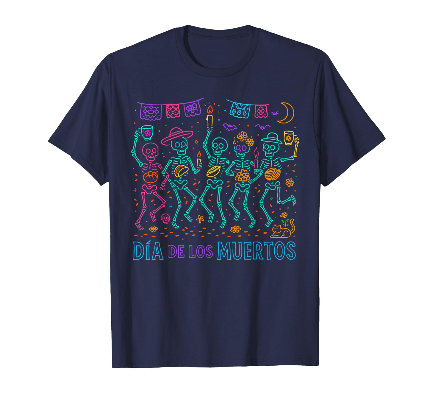 Skeleton Dancing Dia De Los Muertos Mexican Day of Dead T-Shirt