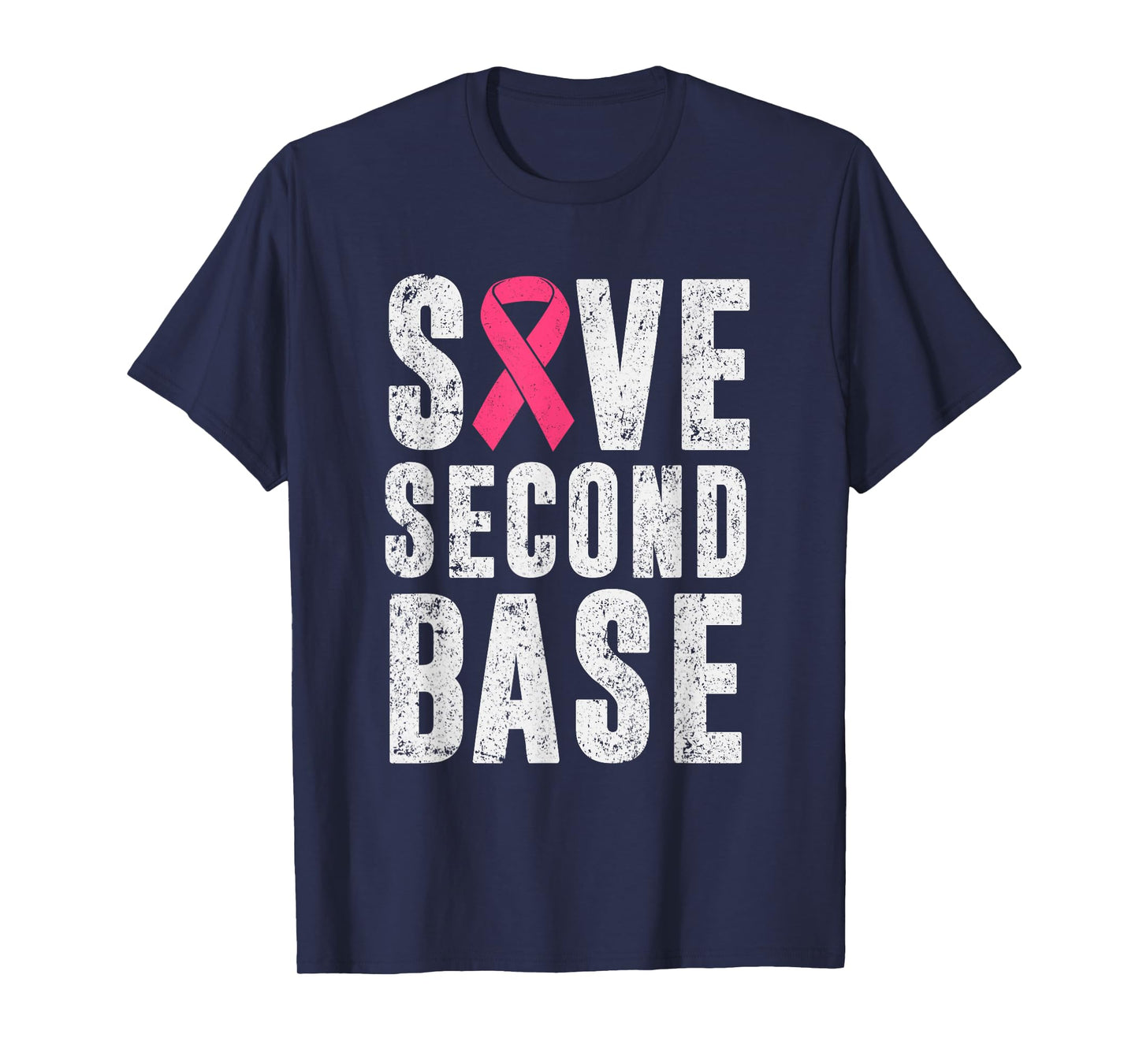 Funny Breast Cancer Awareness Month Tee Save Second 2nd Base T-Shirt