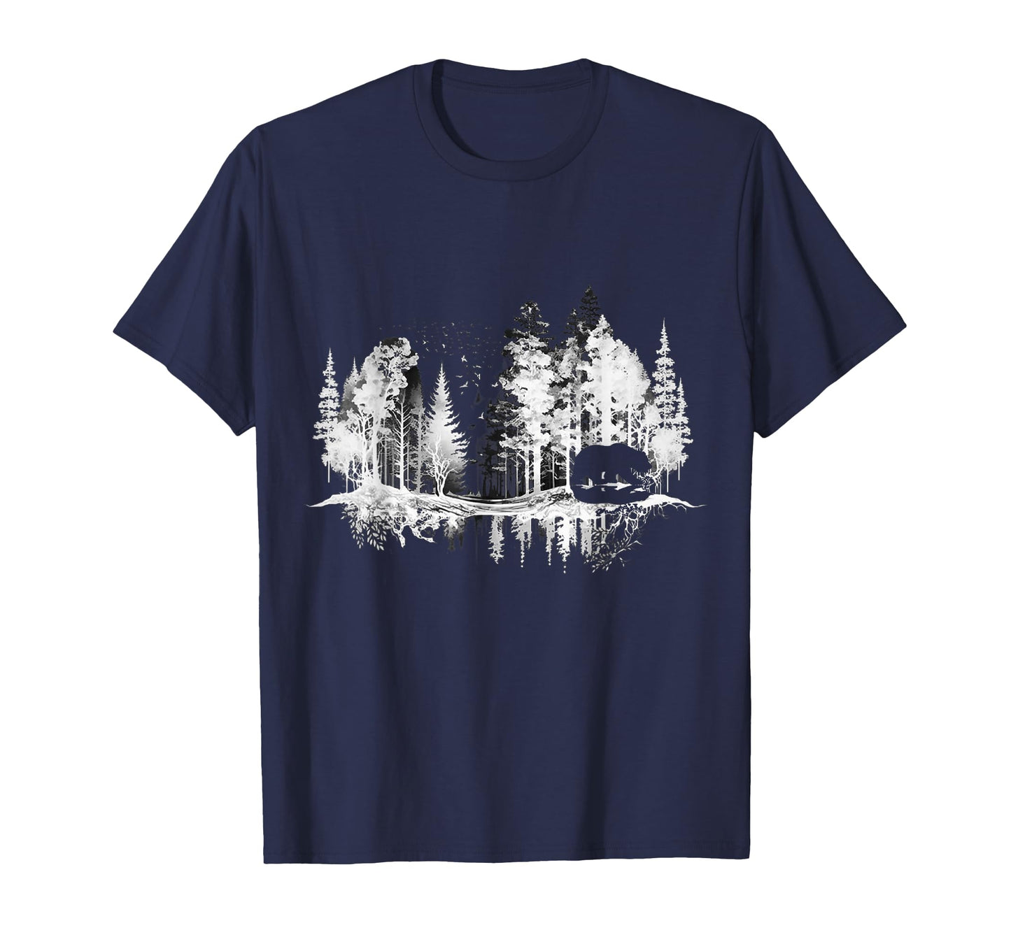 Trees Reflection Wildlife Nature Animal Bear Outdoor Forest T-Shirt