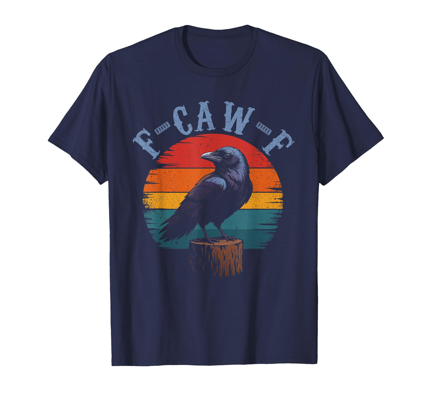 Black Crow F-Caw-F Full Moon Gothic Witchy Adult Humor Men T-Shirt