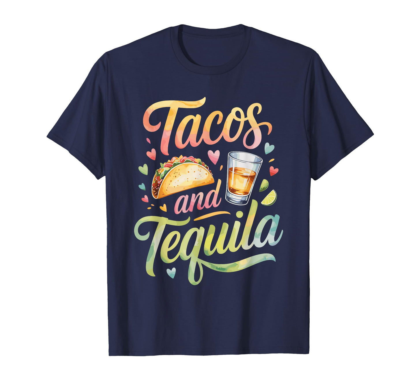 Watercolor Tequila and Tacos Lover T-Shirt