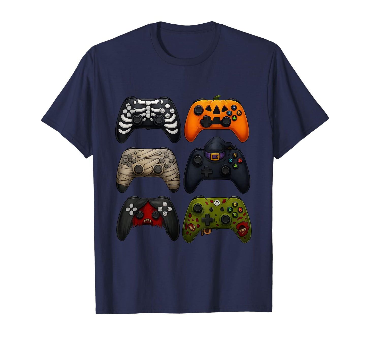 Halloween Skeleton Zombie Gaming Controllers for Kids Boys T-Shirt