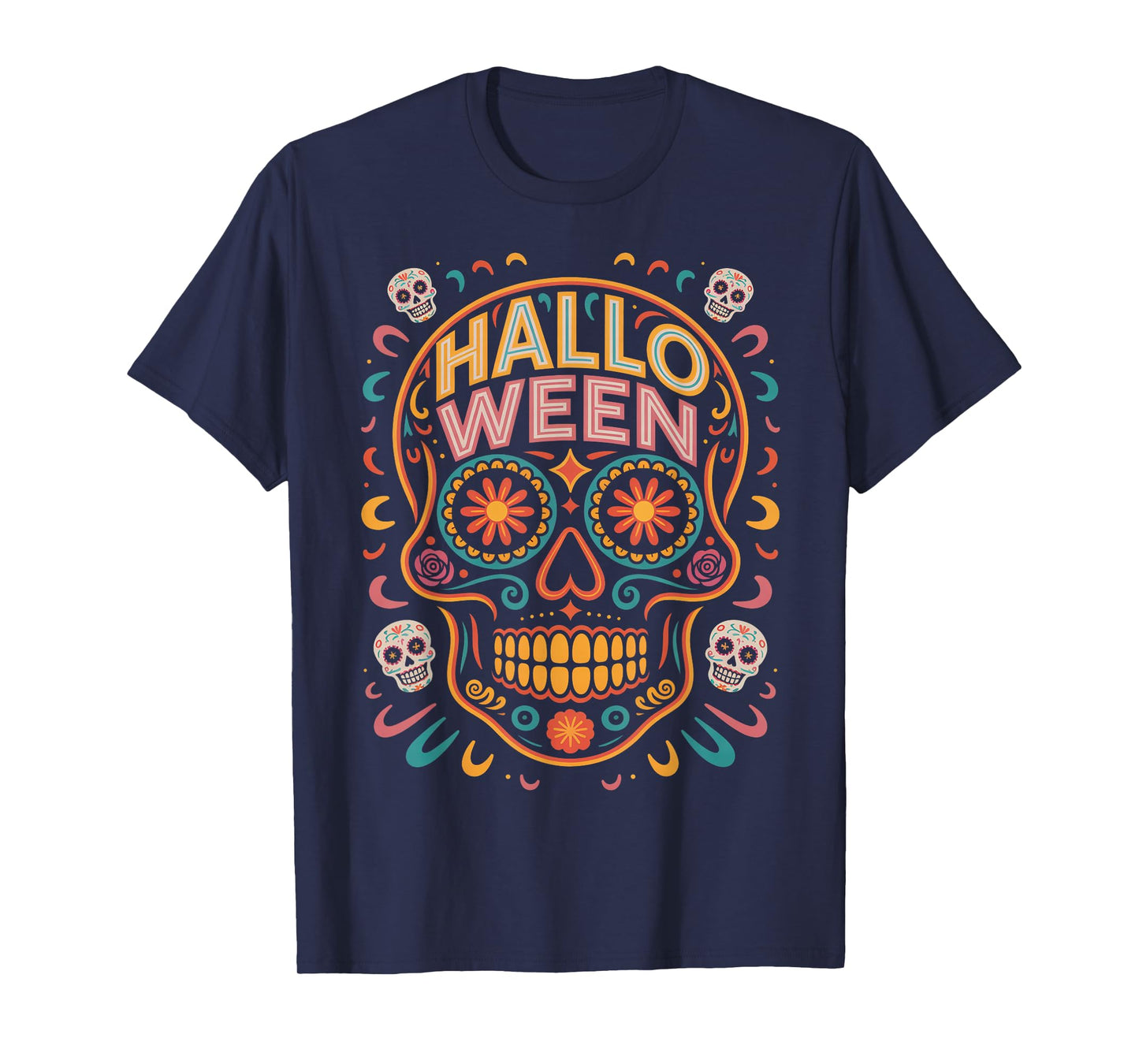 Halloween Mexican Sugar Skull Shirt Creepy T-Shirt