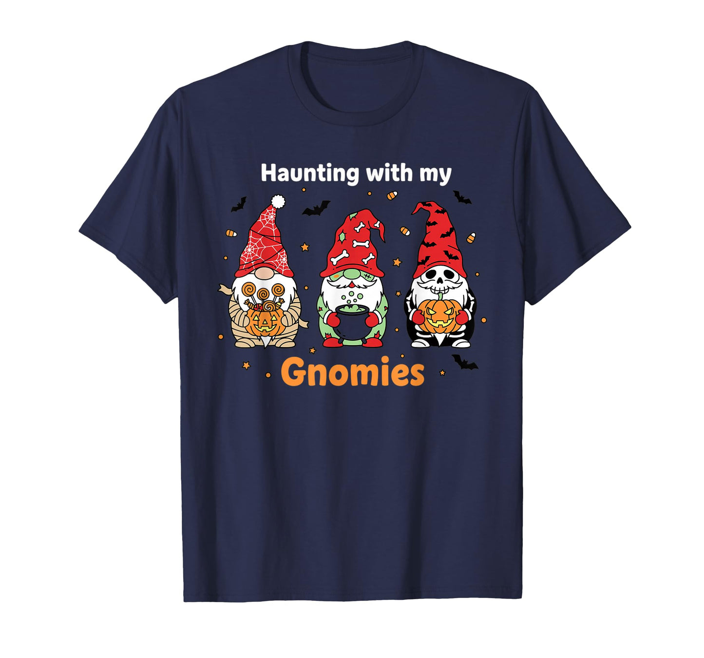 Halloween Gnomes Skeleton Potion Bones Candy Pumpkin T-Shirt