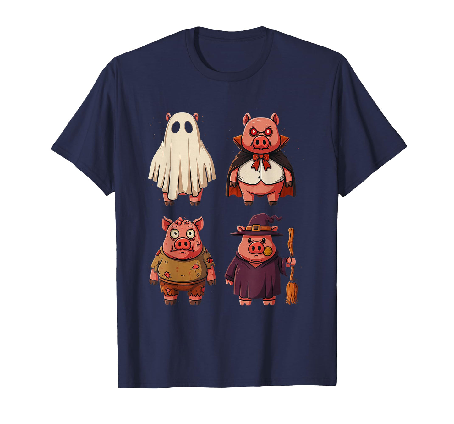 Funny Pig Ghost Witch Zombie Halloween Costume Boys & Girls T-Shirt