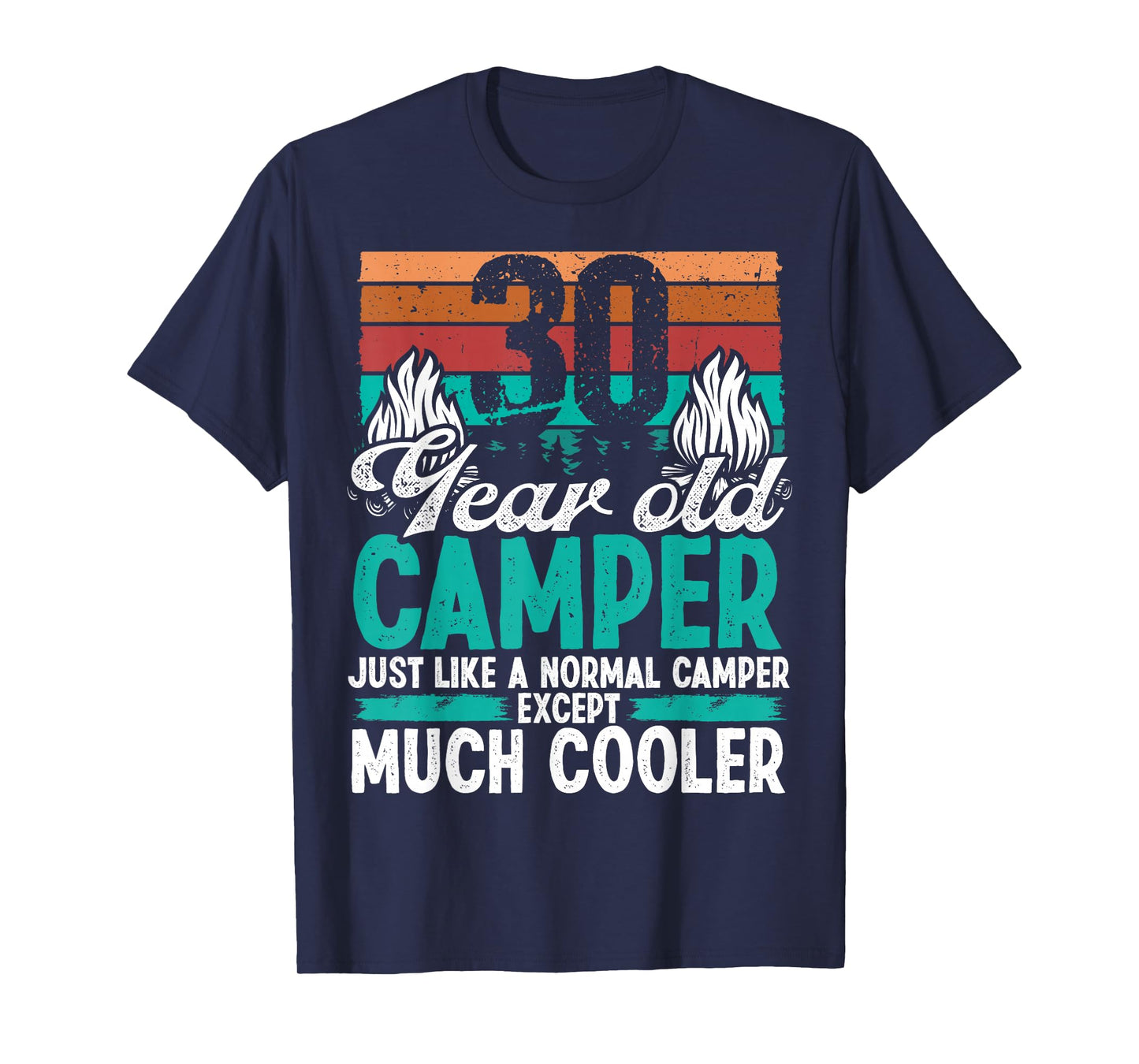 30 Year Old Camper Scouting Vintage Camping 30 Birthday T-Shirt