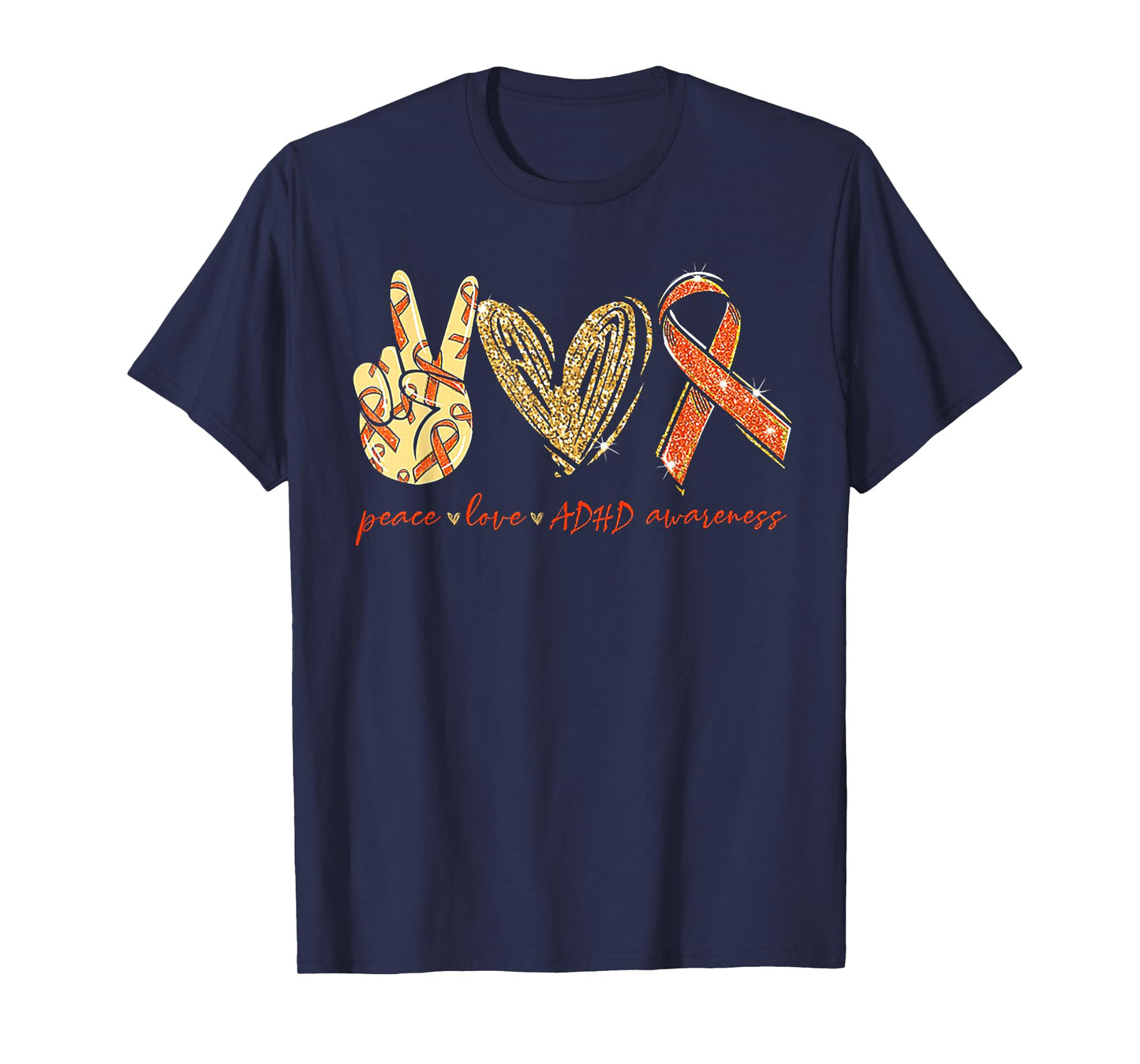 Peace Love Cure ADHD Awareness T-Shirt