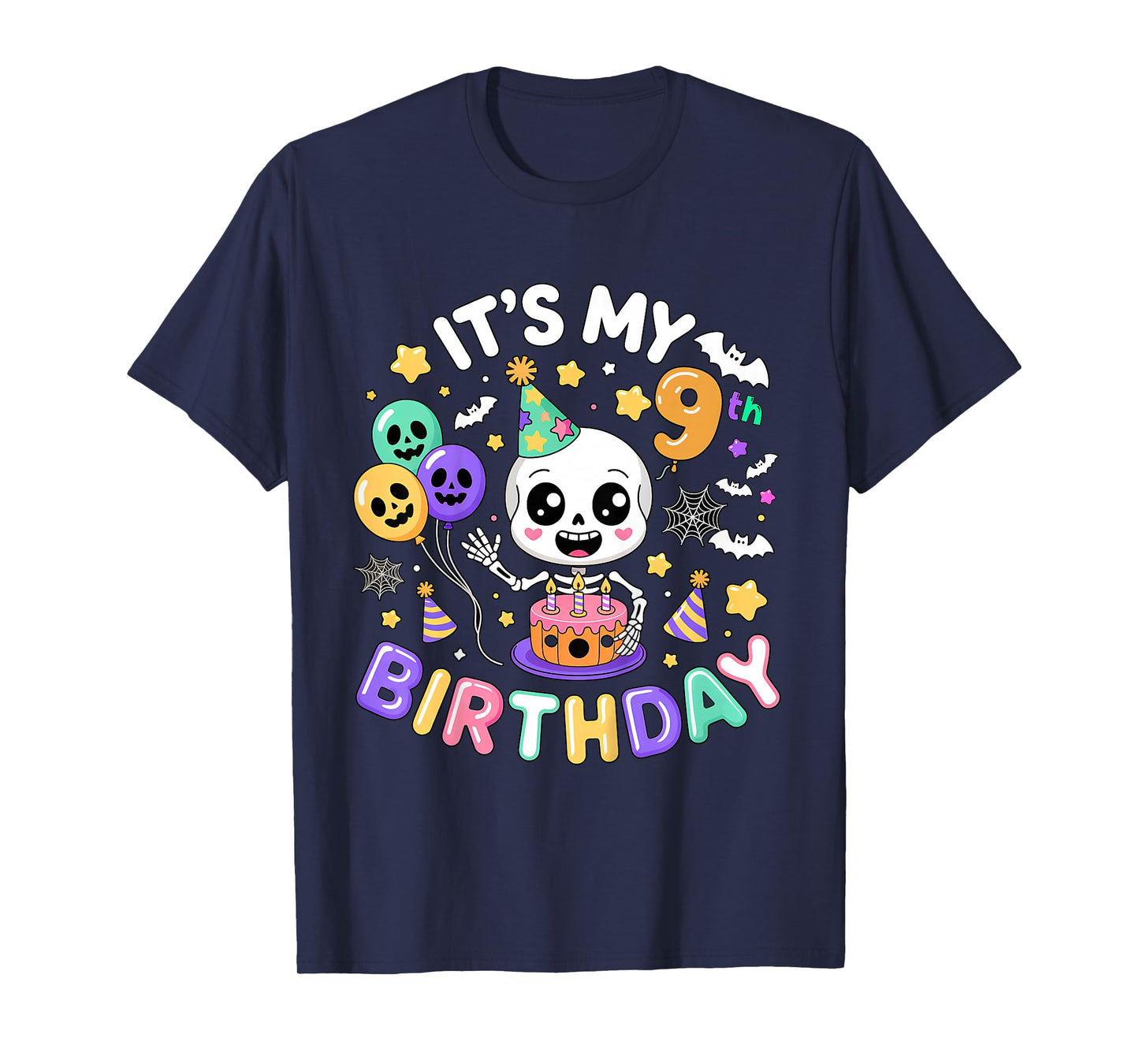 Its My 9th Birthday Skeleton Halloween Toddler Boy Girl T-Shirt