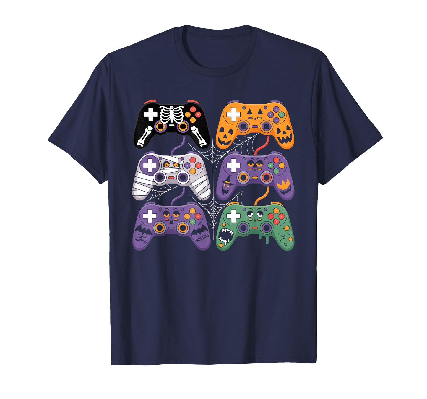 Halloween Skeleton Zombie Gaming Controllers Mummy Boys Kids T-Shirt