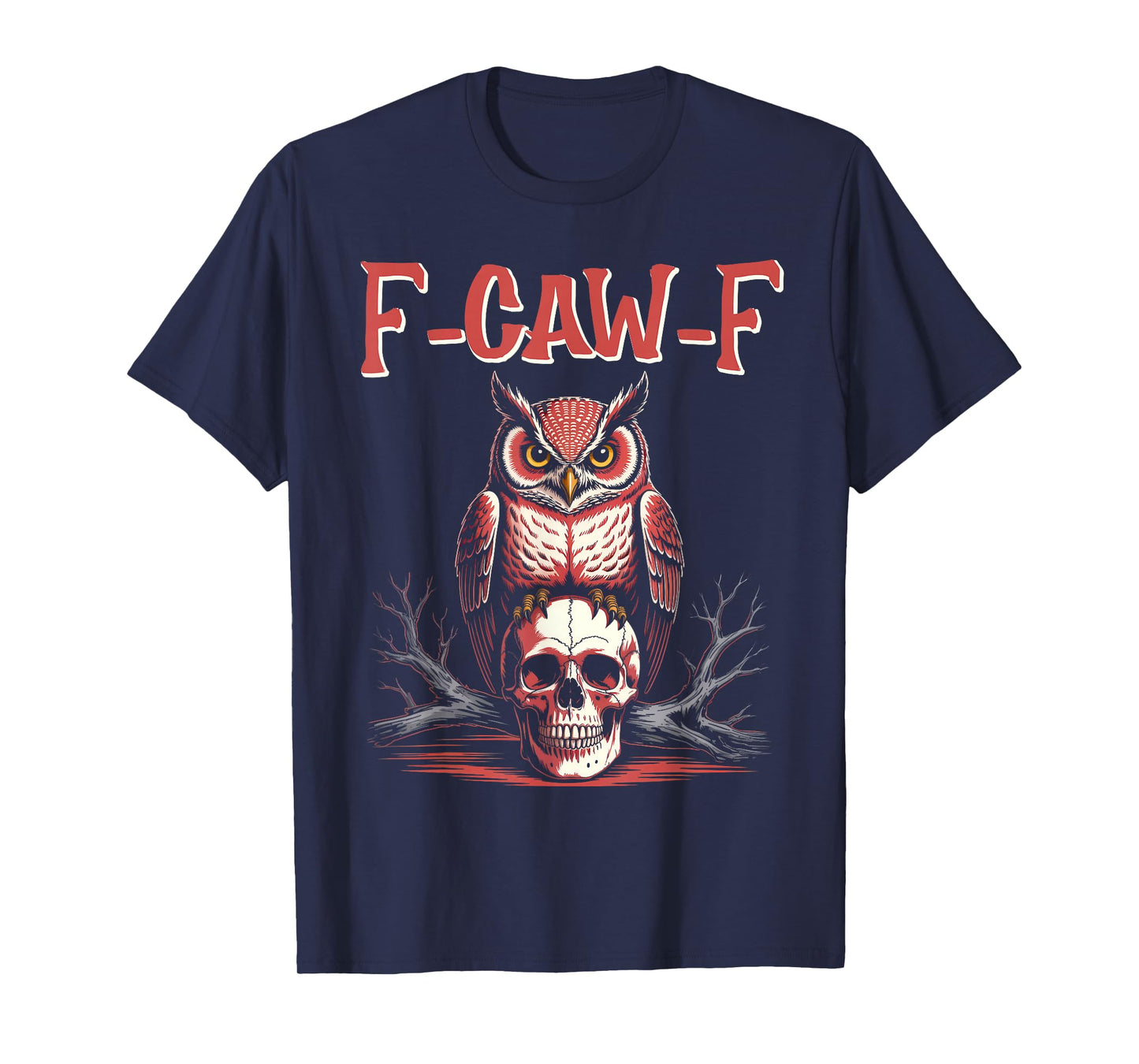 Funny Owl F-CAW-F Skull Gothic T-Shirt