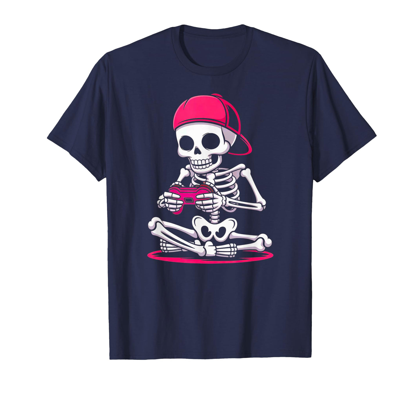 Funny Skeleton Video Game Halloween Gaming Gamer Boys Girls T-Shirt